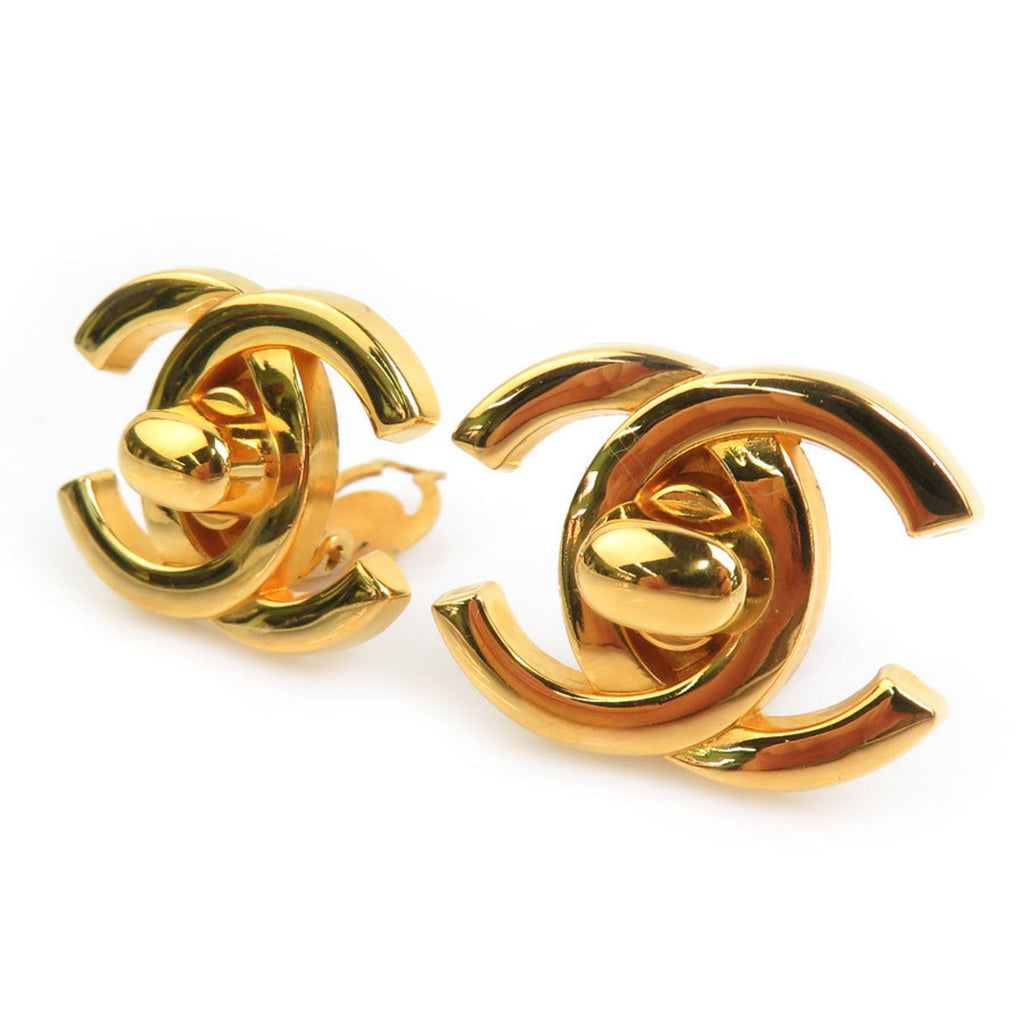CC Logo Clip-On Earrings Gold-Tone Metal Gold-Tone Metal