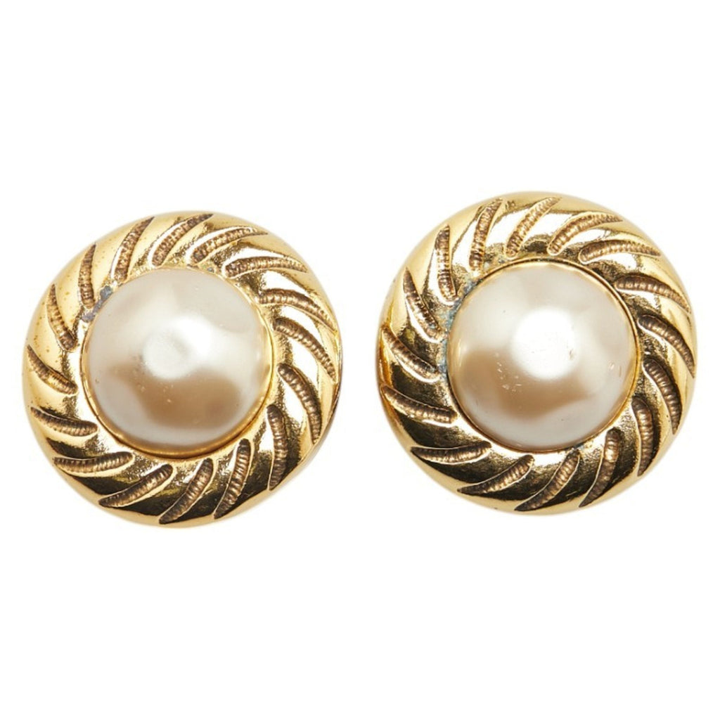 Clip-On Earrings Pearl Clip-On Gold-Tone Metal
