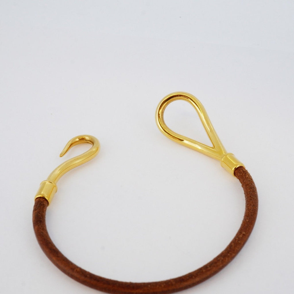Bracelet Gold and Leather