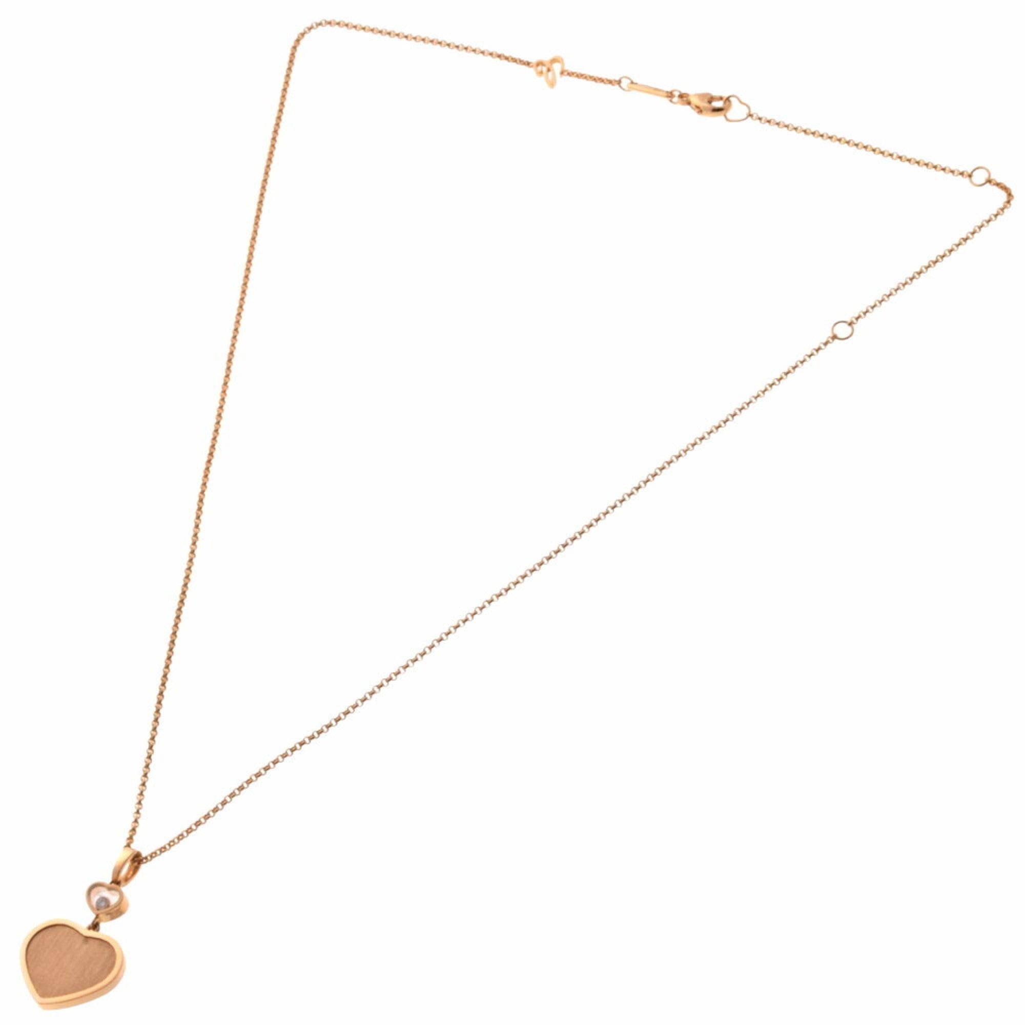 Happy Heart Pendant Necklace 18K Rose Gold with Diamond