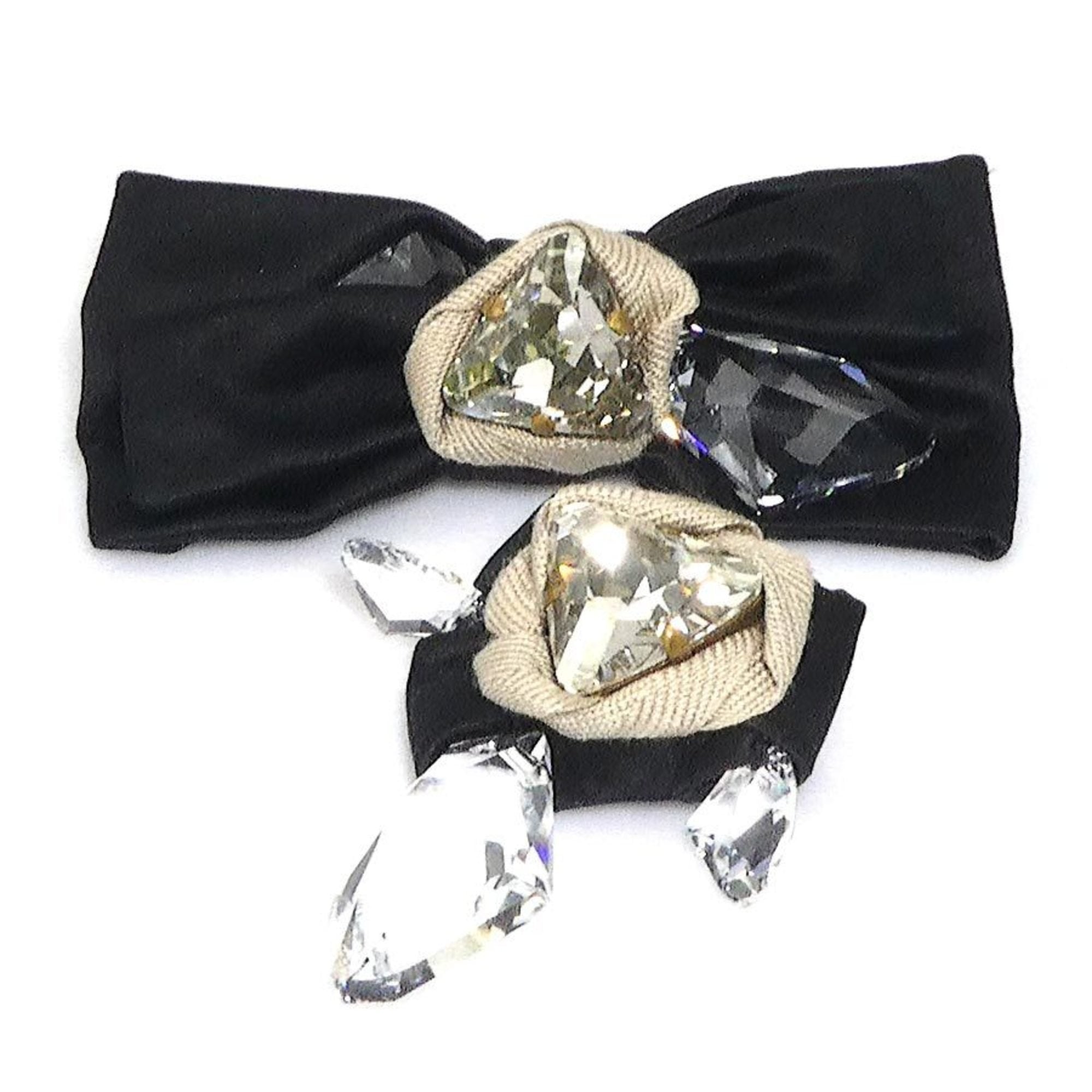 Brooch Satin Beige and Black