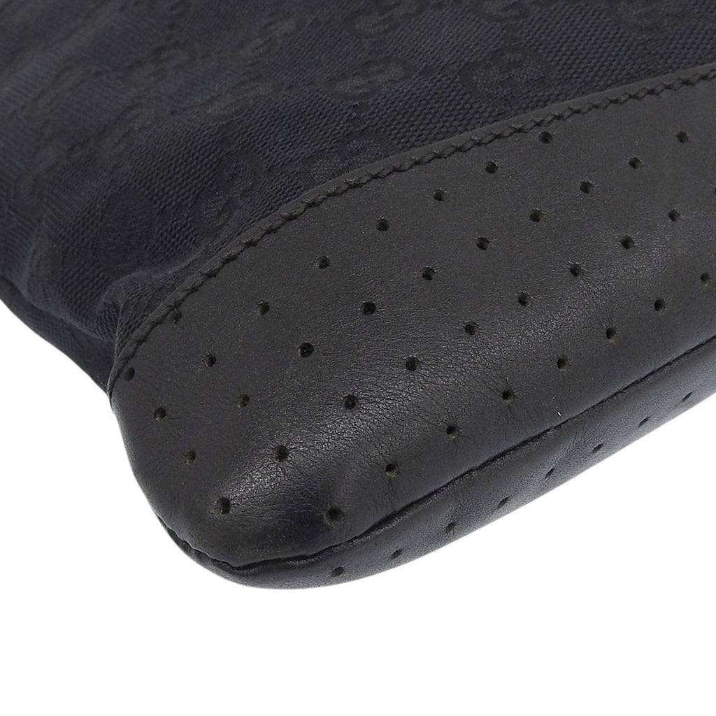 Zip Messenger Bag GG Canvas with Perforated Leather Medium