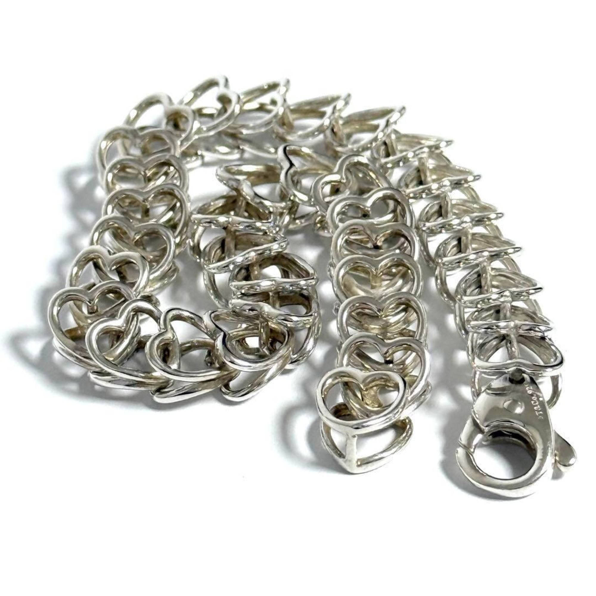 Vintage Heart Link Bracelet Sterling Silver