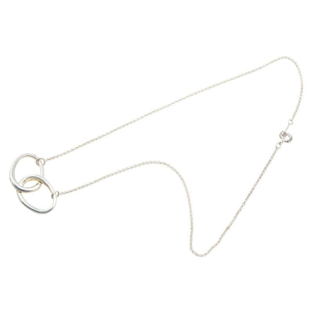 Double Loop Pendant Necklace Sterling Silver
