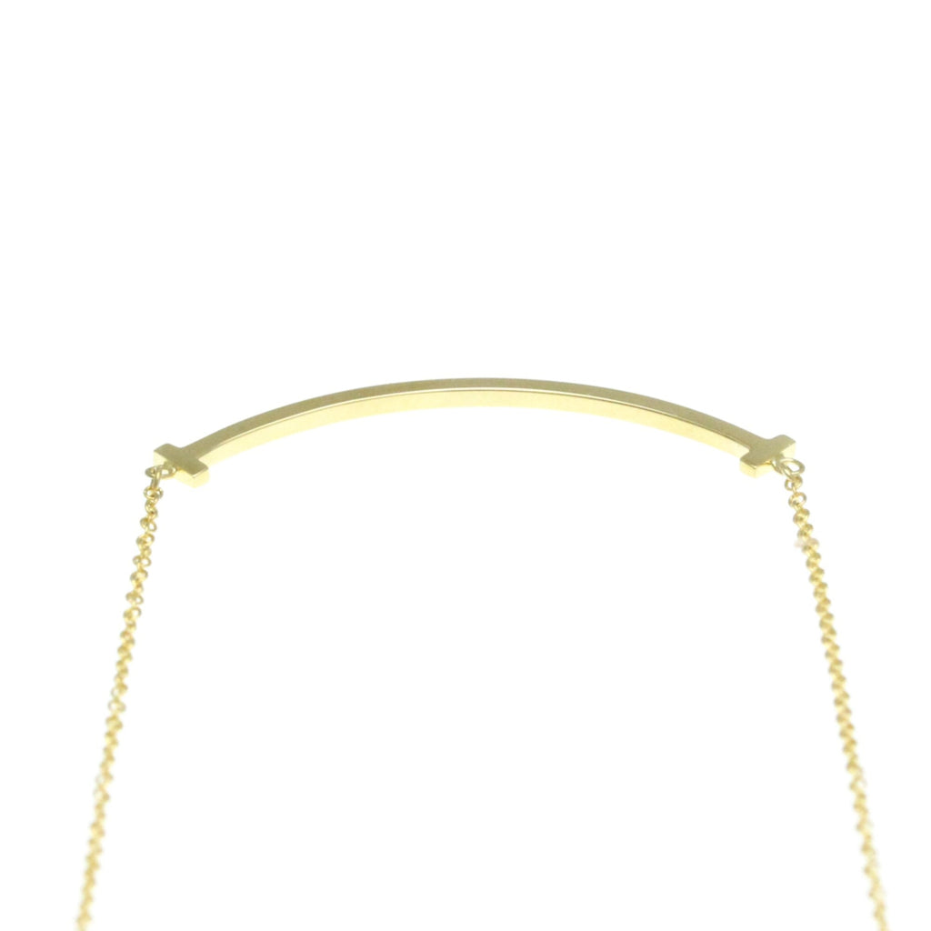 T Smile Pendant Necklace 18K Yellow Gold