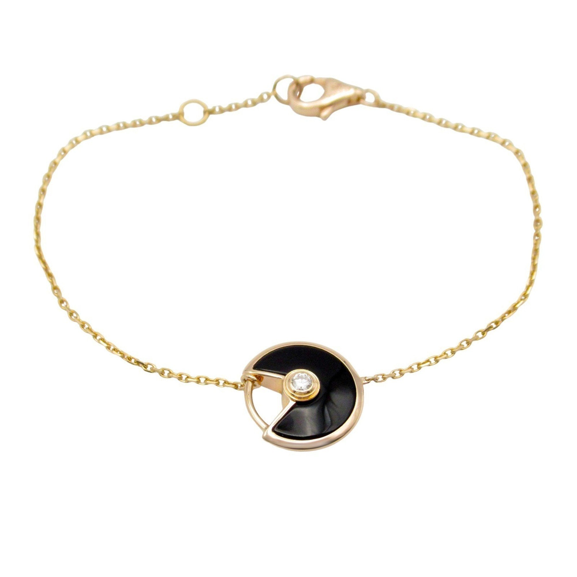 Charm Bracelet 18K Rose Gold with Onyx and Diamond