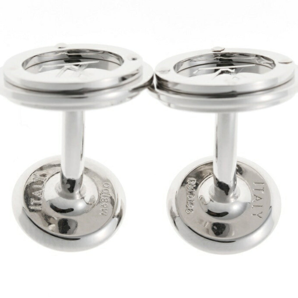 Circle Cufflinks Silver Metal Bracelet