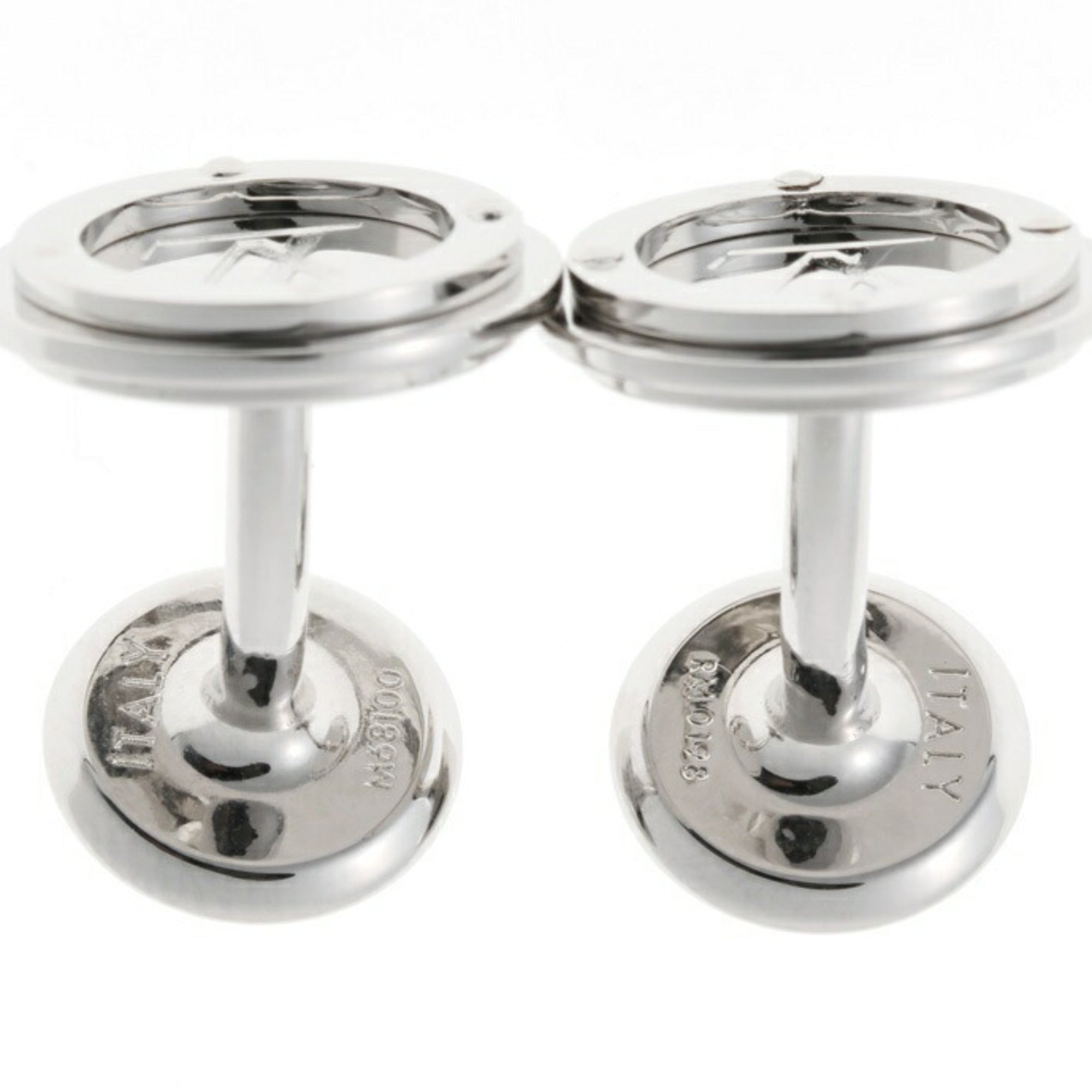 Circle Cufflinks Silver Metal Bracelet