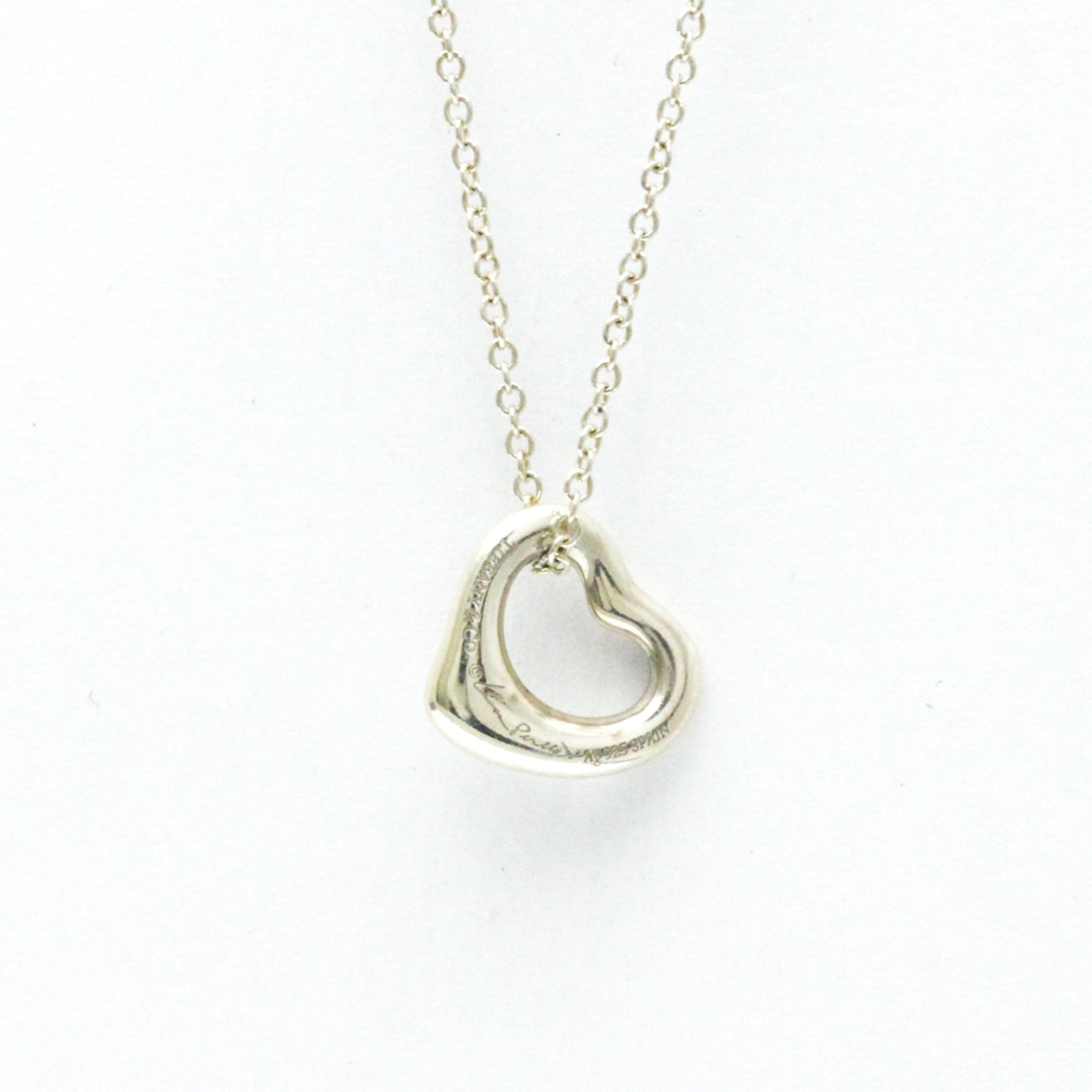 Open Heart Pendant Necklace Sterling Silver 11mm