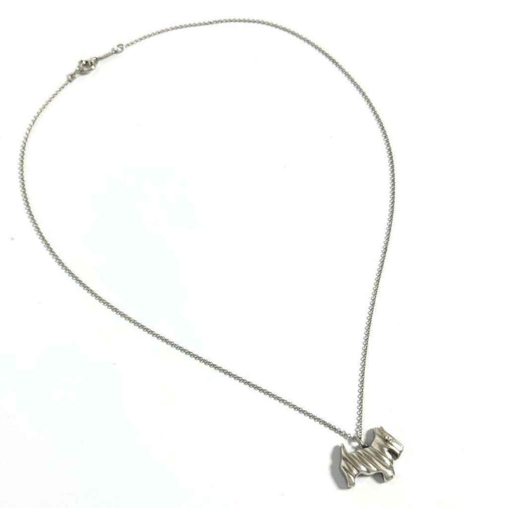 Dog Pendant Necklace Sterling Silver