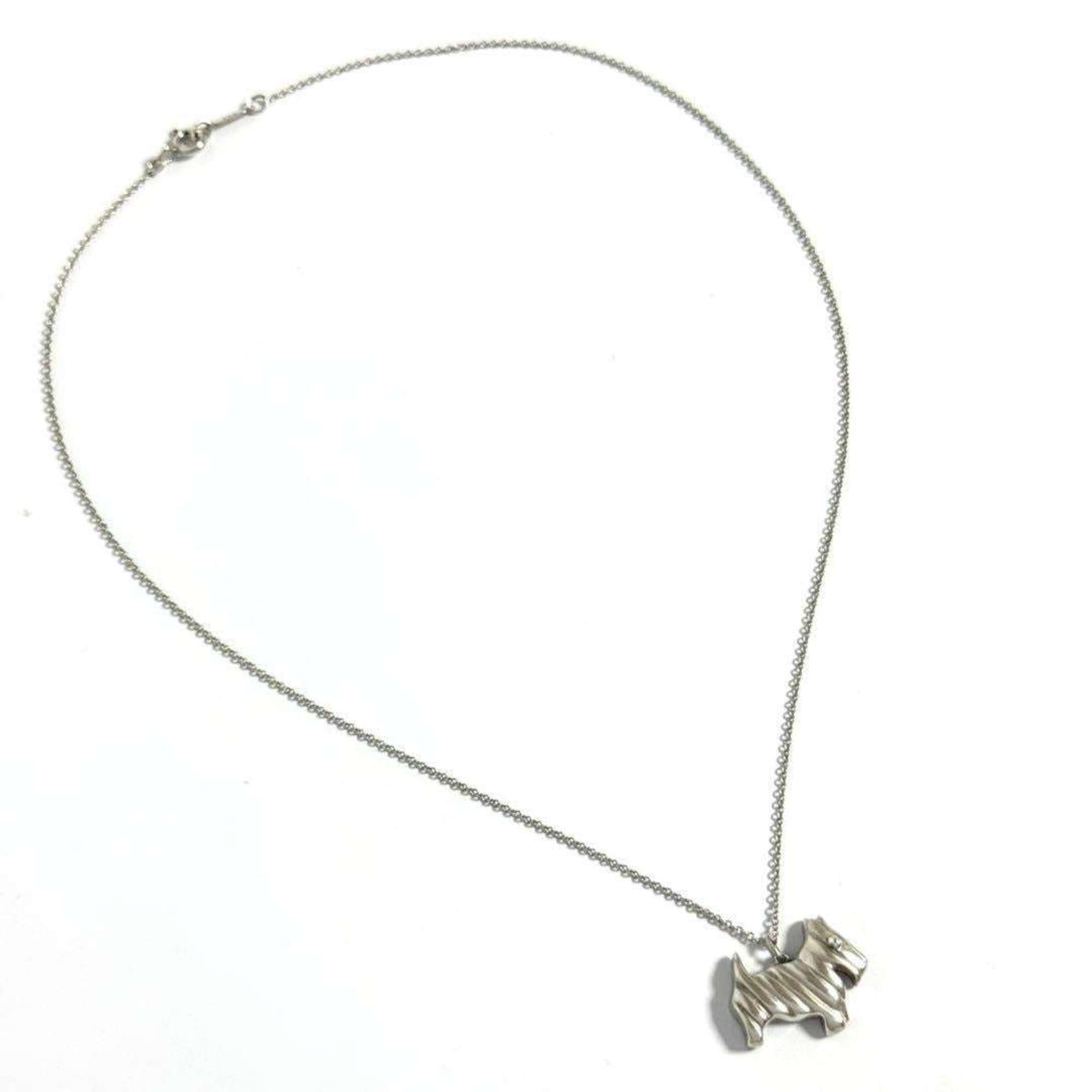 Dog Pendant Necklace Sterling Silver