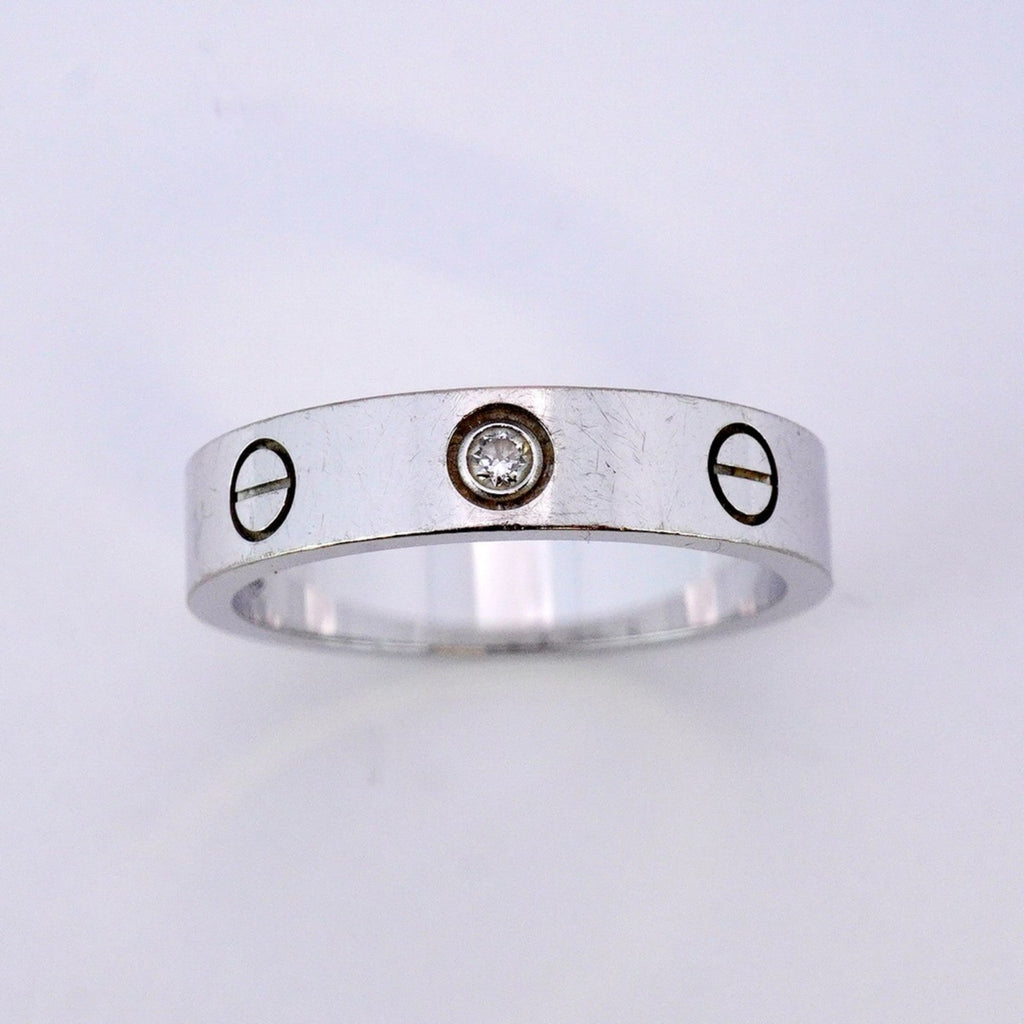 Love Ring 18K White Gold with Diamond Mini