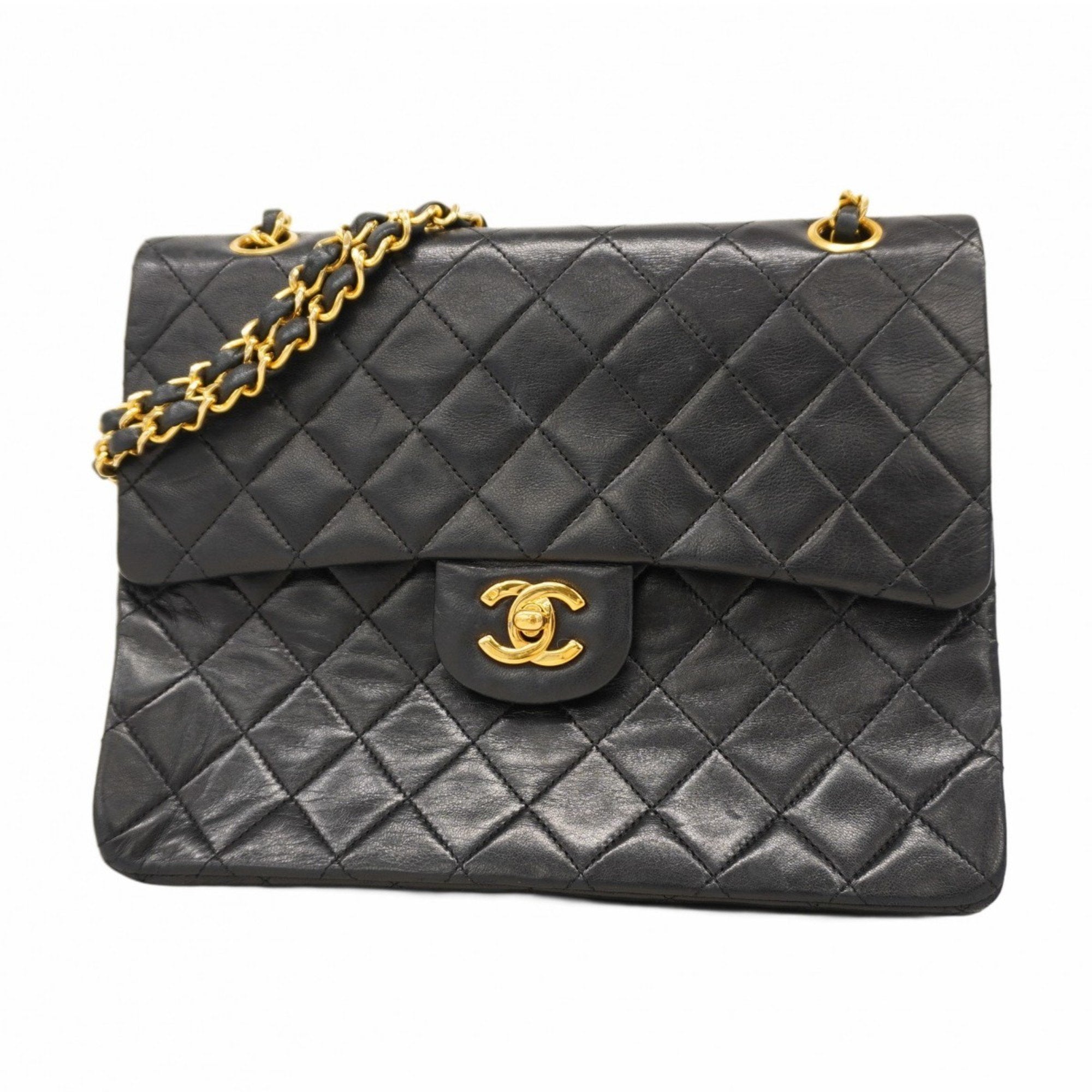 Vintage Square CC Flap Bag Quilted Lambskin Medium