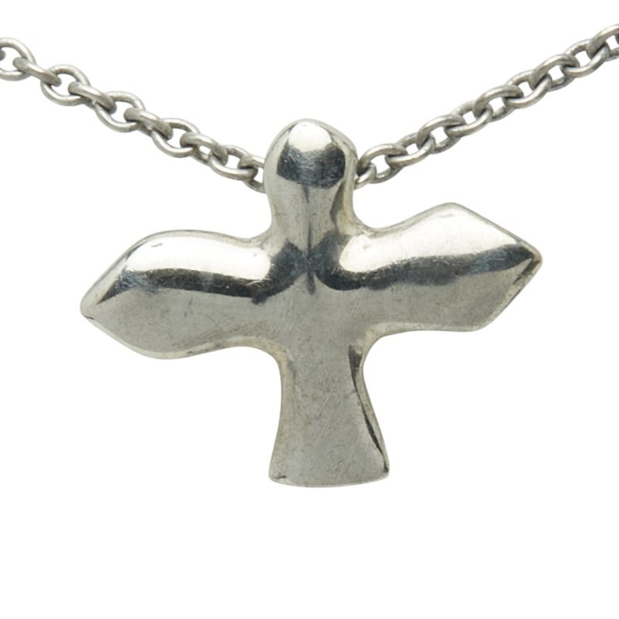 Bird Cross Pendant Necklace Sterling Silver