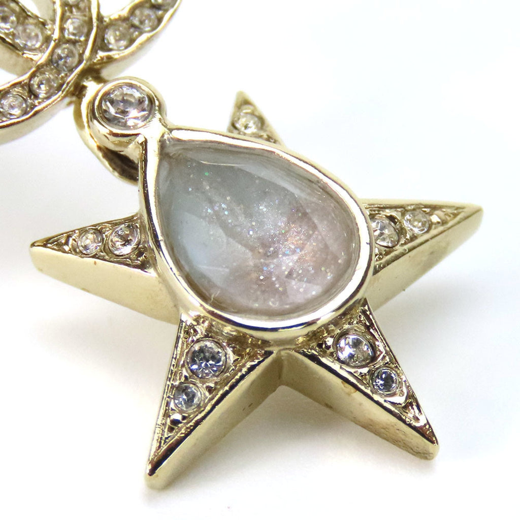 CC Logo Star Earrings Gold-Tone Metal