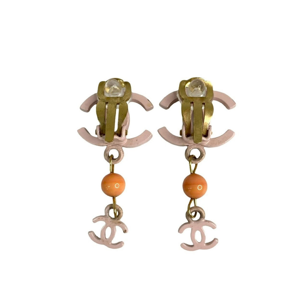 CC Logo Clip-On Earrings Metal Gold-Tone Metal