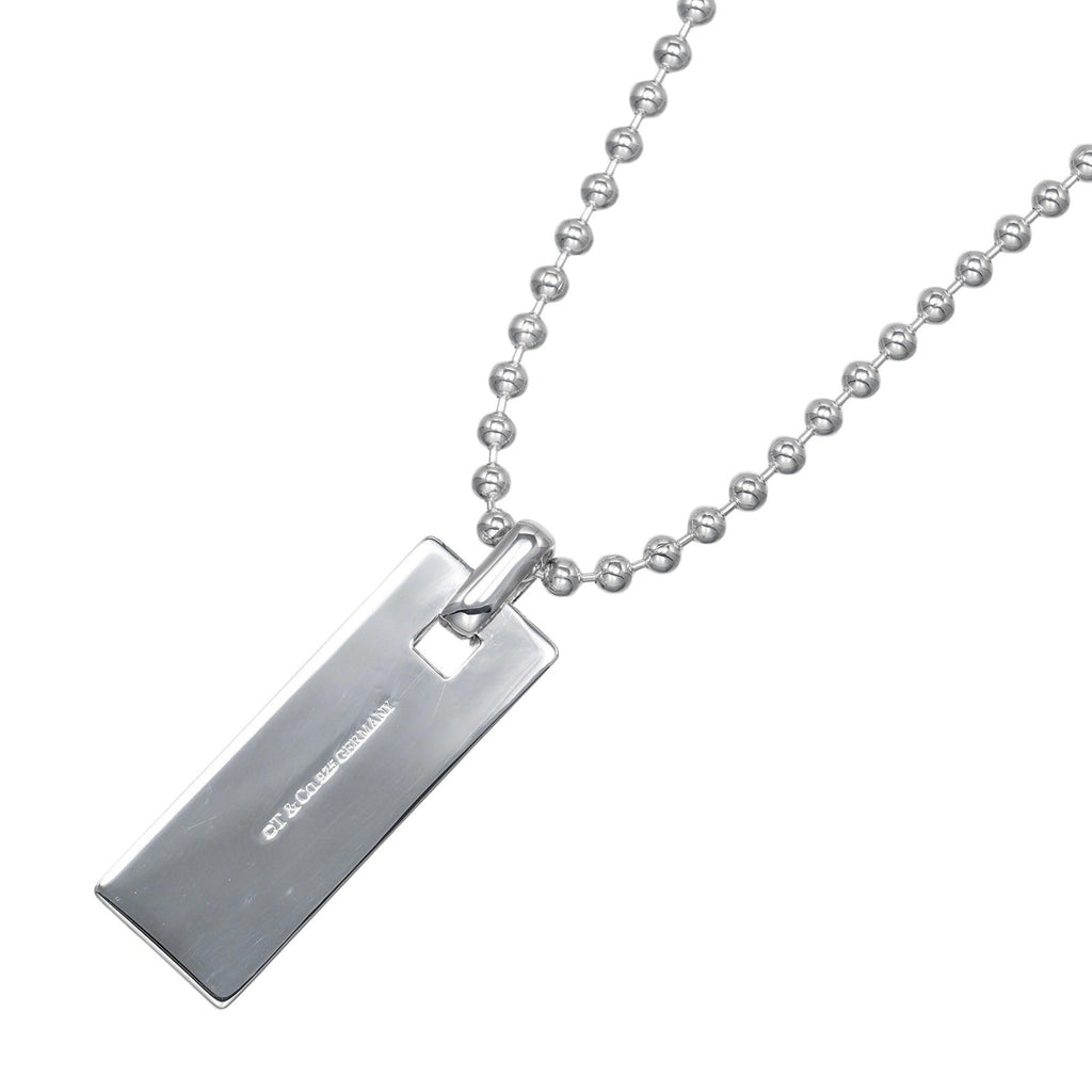 Square Stud Pendant Necklace Sterling Silver