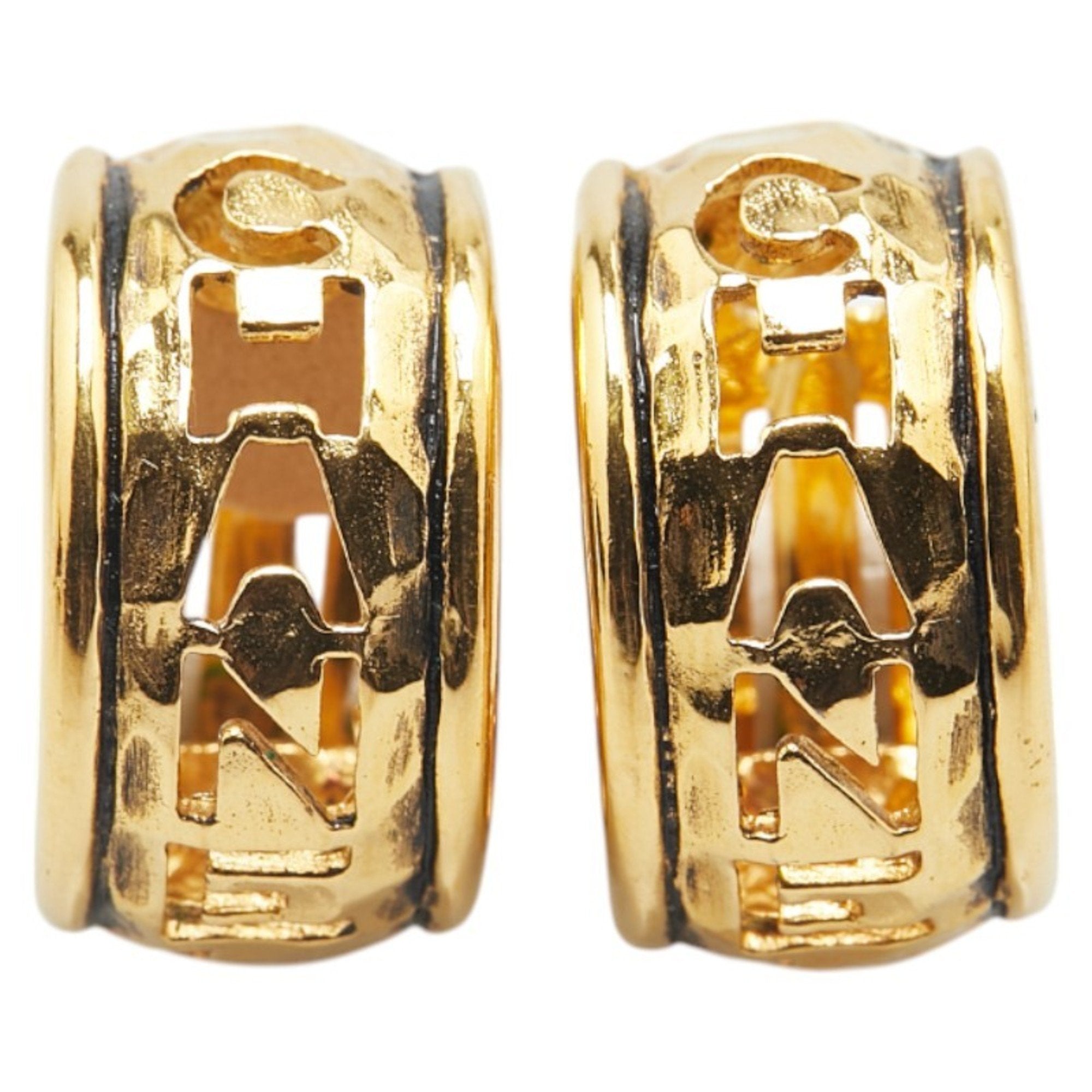 Clip-On Earrings Logo Clip-On Gold-Tone Metal
