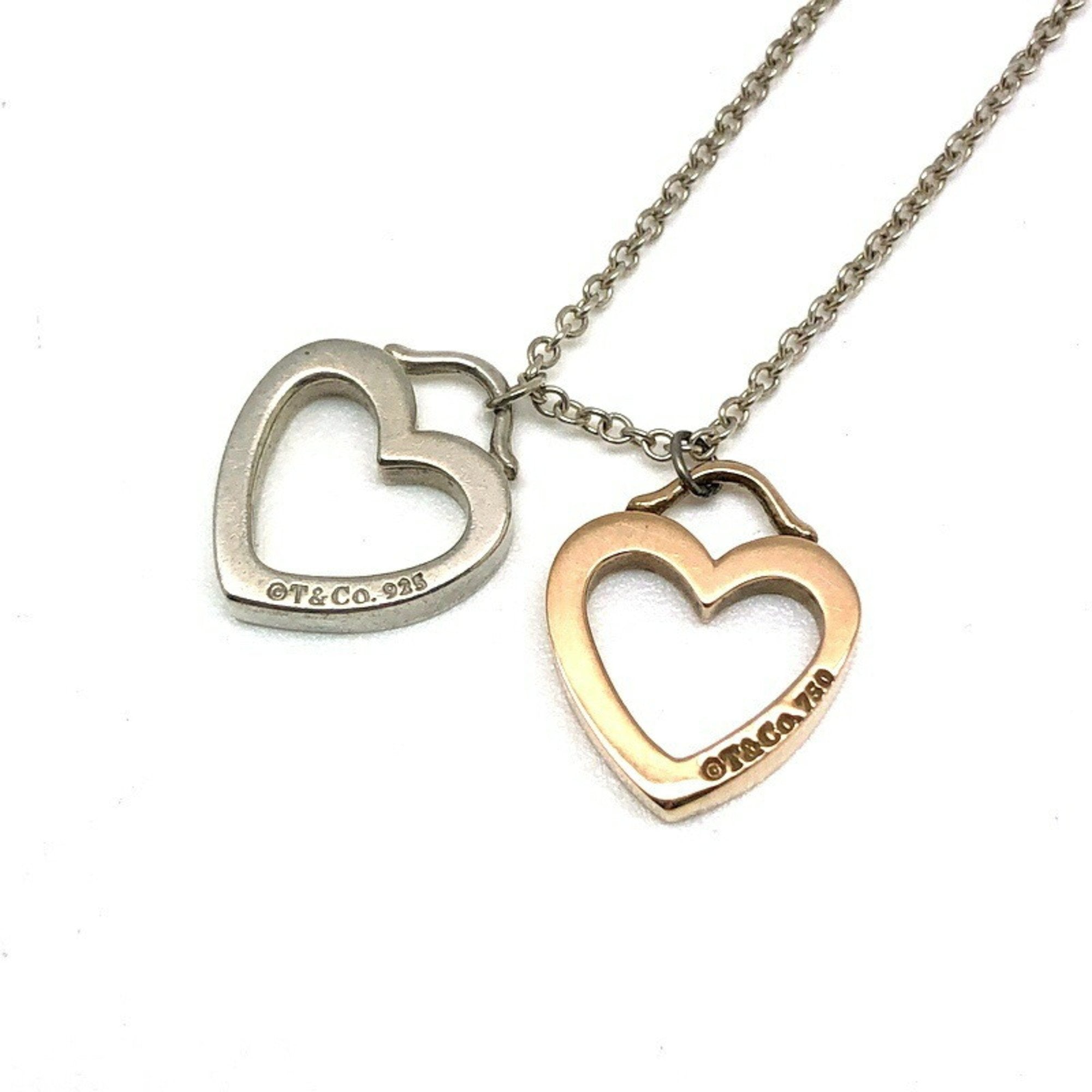 Heart Pendant Necklace 18K Gold and Sterling Silver