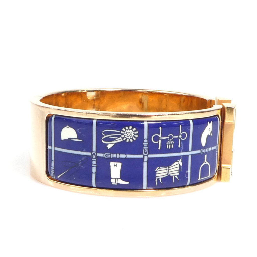 Click-Clack Bracelet Enamel and Metal Blue Gold Off-White