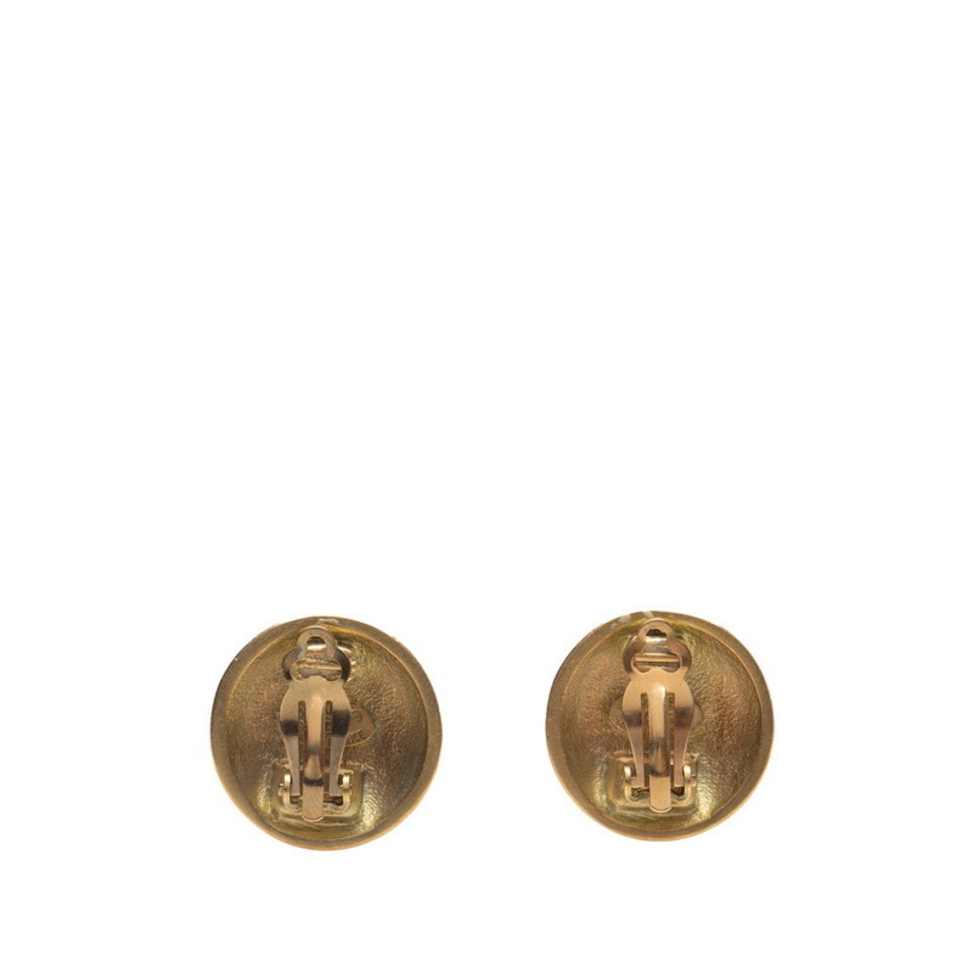 CC Logo Clip-On Earrings Metal Gold-Tone Metal