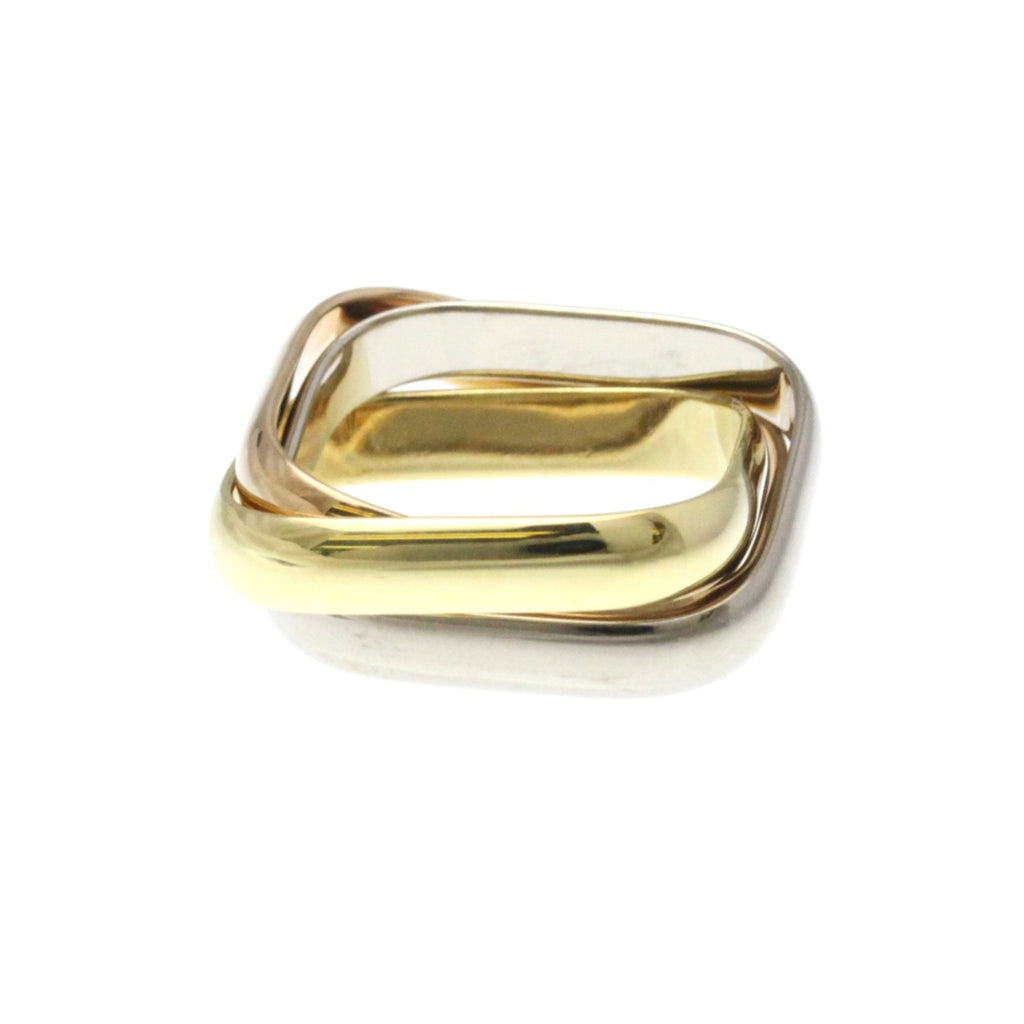 Vendome Louis Cartier Band Ring 18K Tricolor Gold