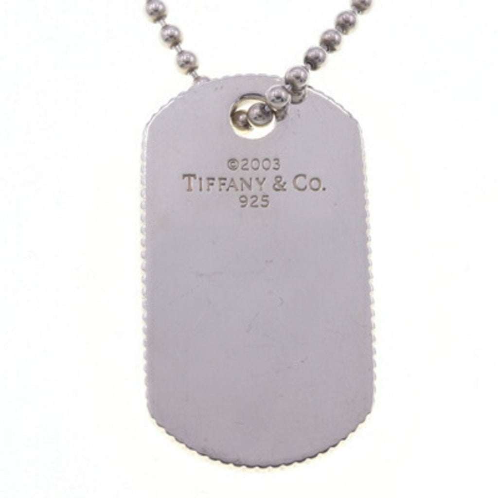 Coin Edge Dog Tag Pendant Necklace Sterling Silver Ball Chain