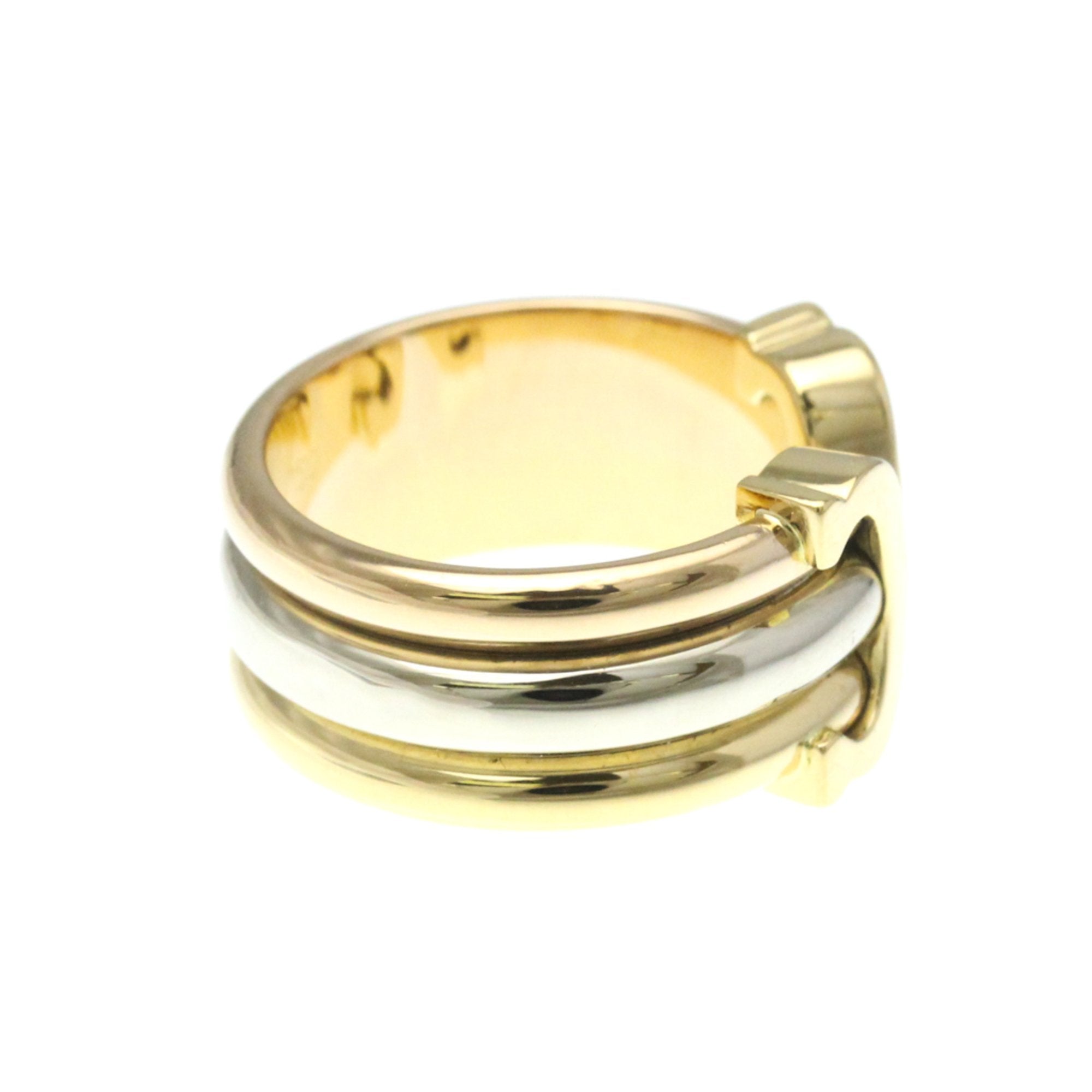 Vendome Louis Cartier Band Ring 18K Tricolor Gold