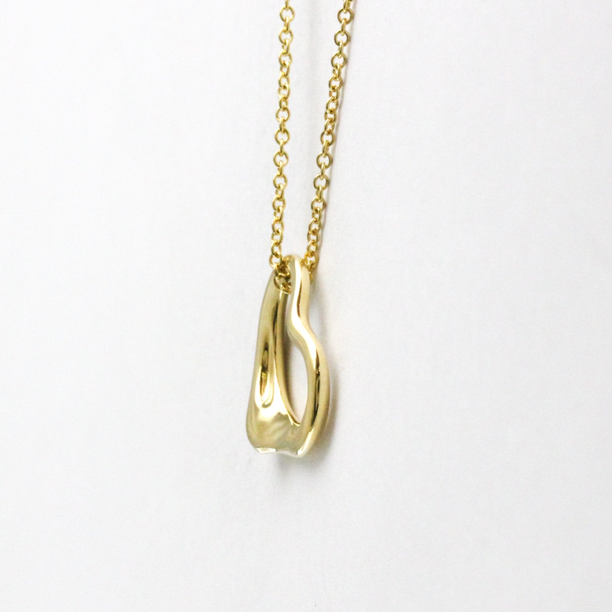 Open Heart Pendant Necklace 18K Yellow Gold 15.5mm