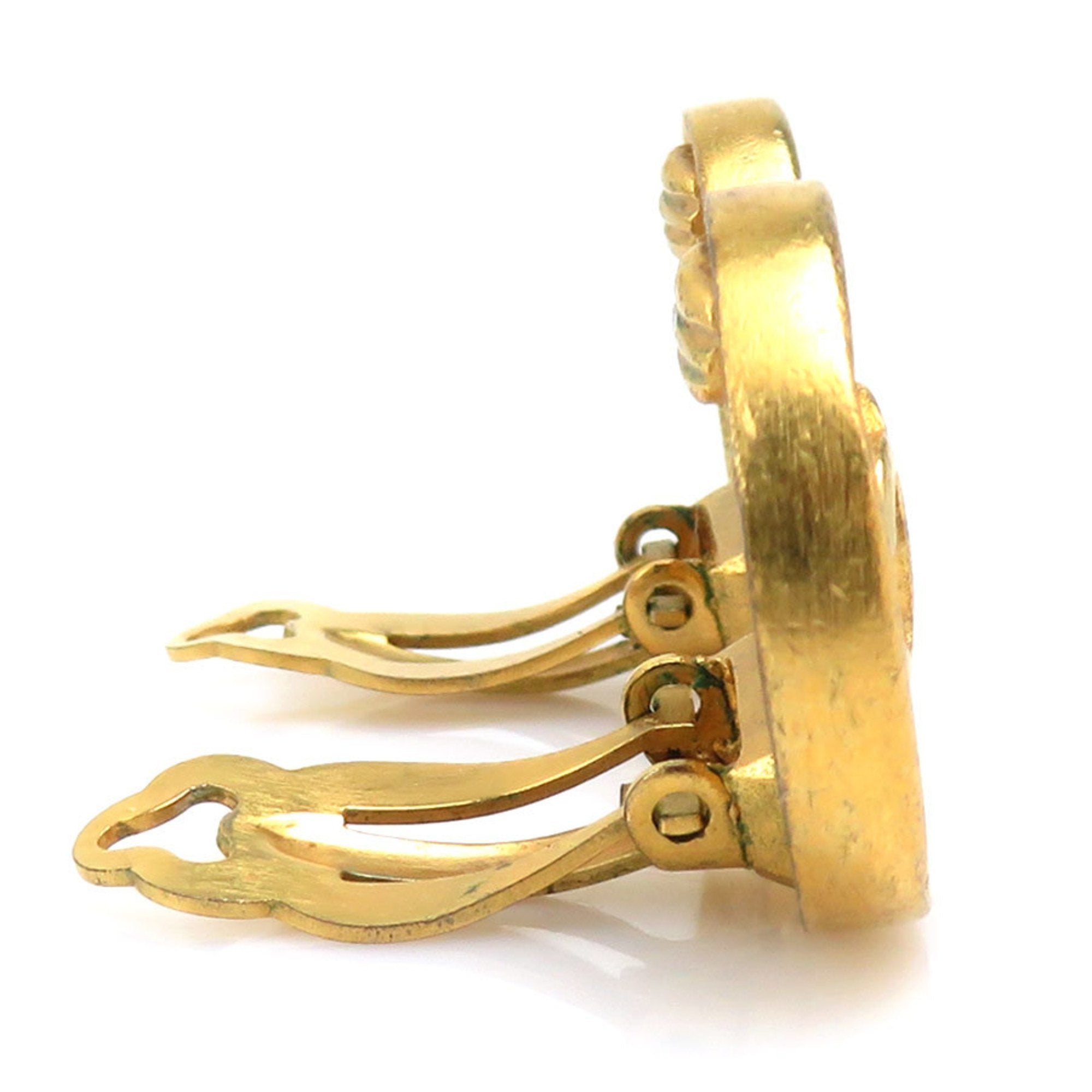 CC Logo Clip-On Earrings Gold-Tone Metal Gold-Tone Metal