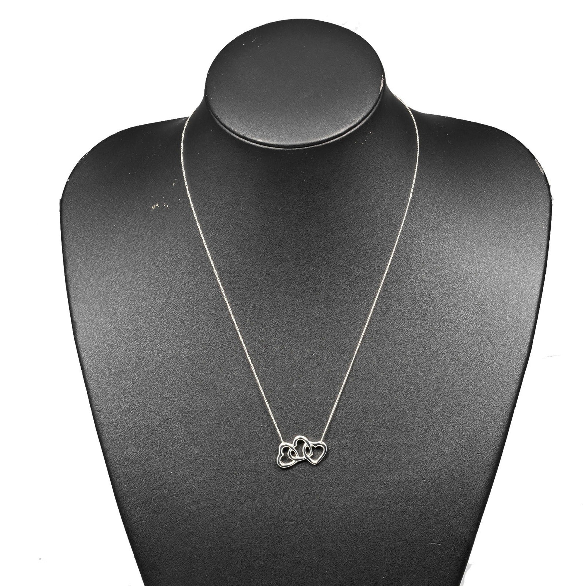 Triple Heart Pendant Necklace Sterling Silver