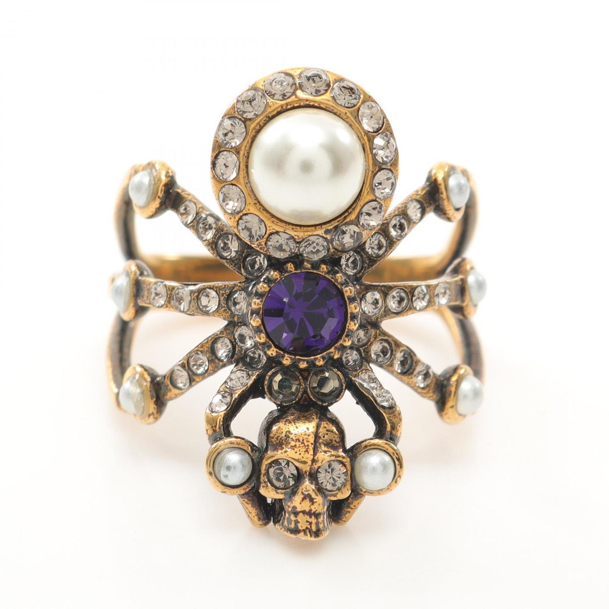 Spider Ring Gold and Rhinestone