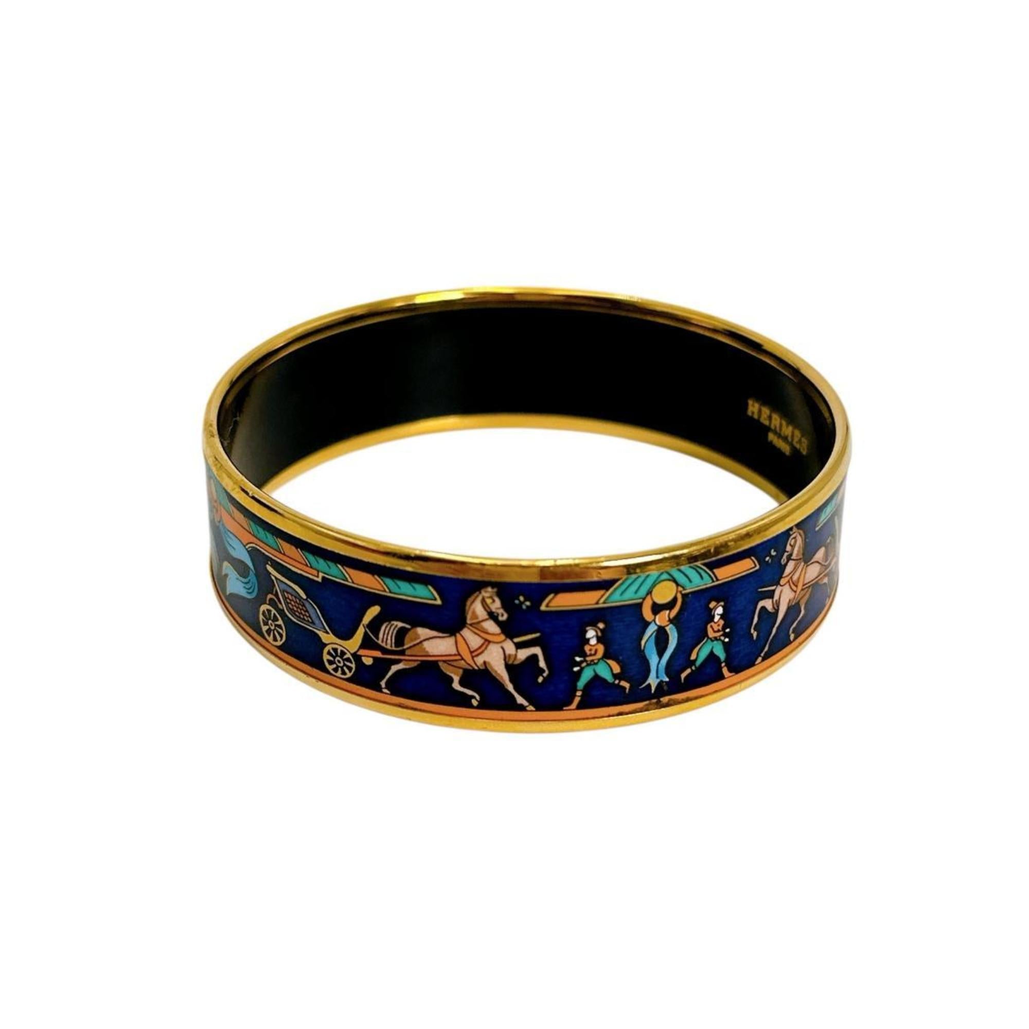 Emaille Bracelet Blue and Gold Large