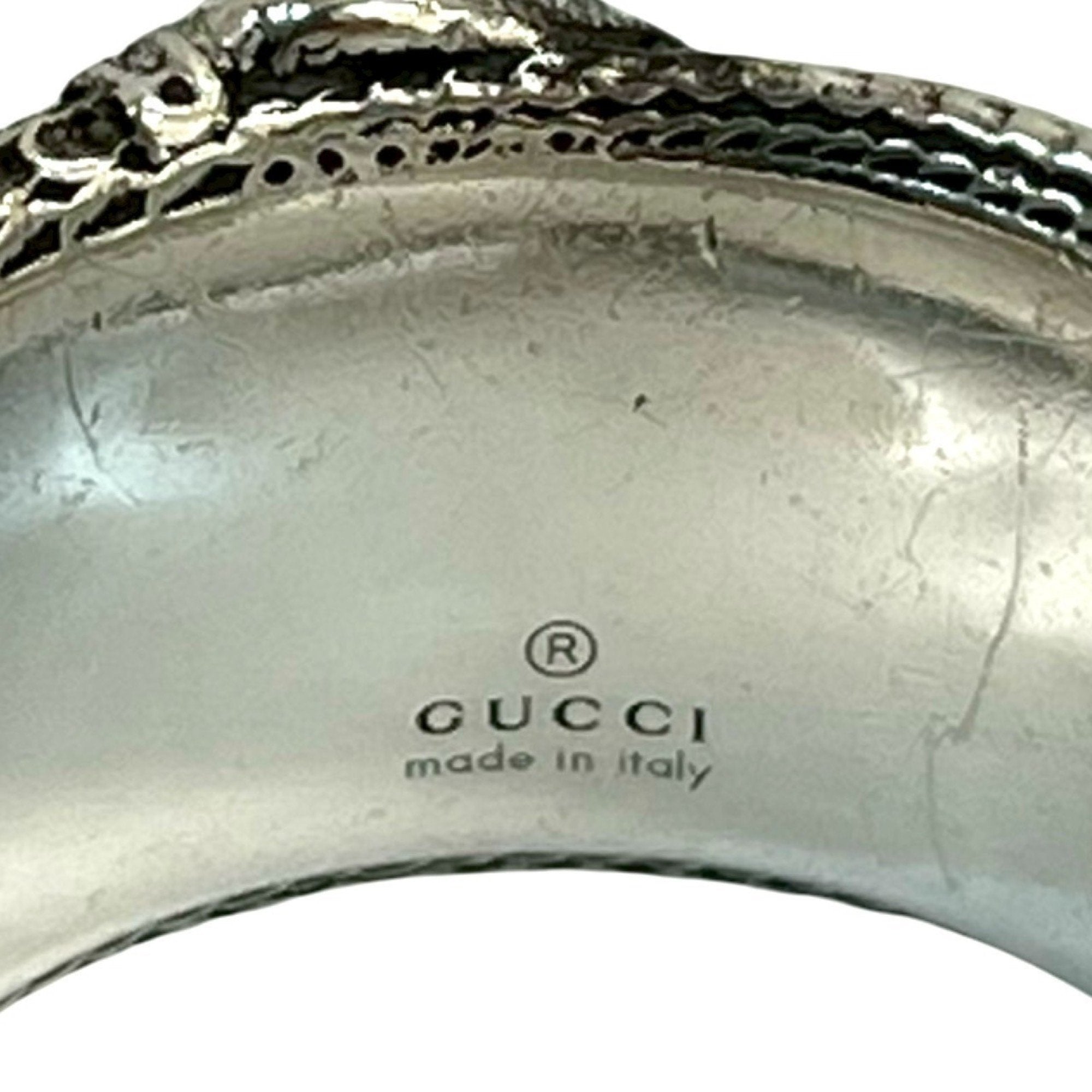 Interlocking Double G Snake Ring Sterling Silver