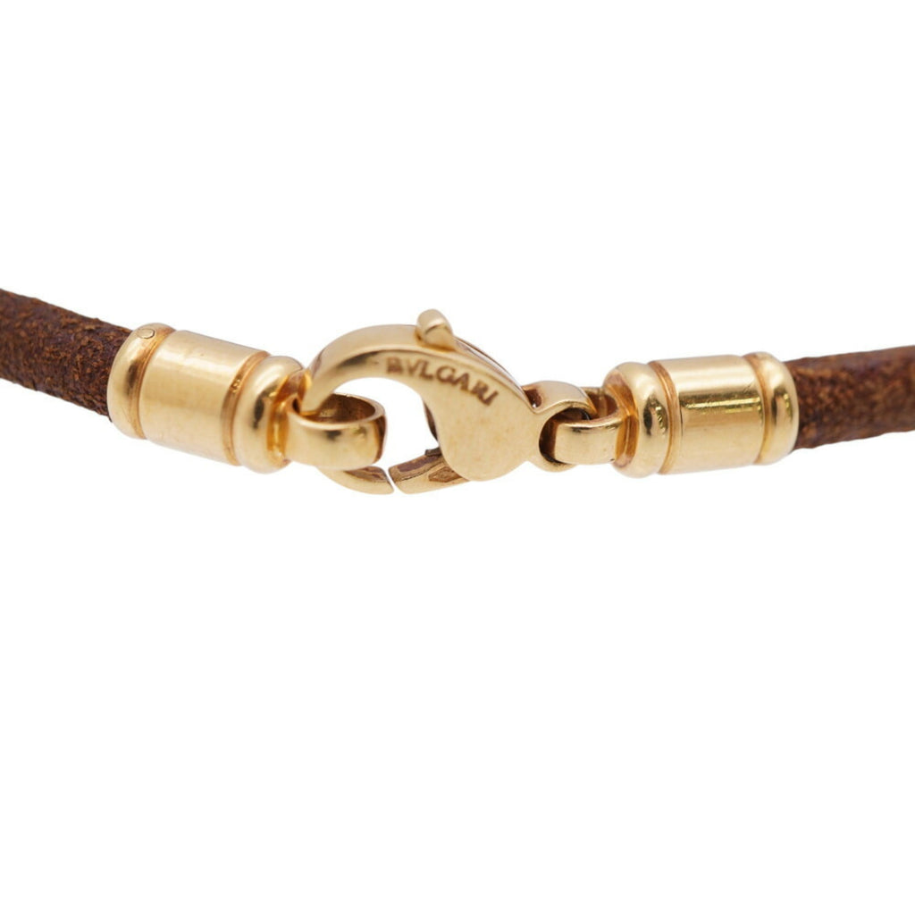 Necklace Leather and 18K Yellow Gold