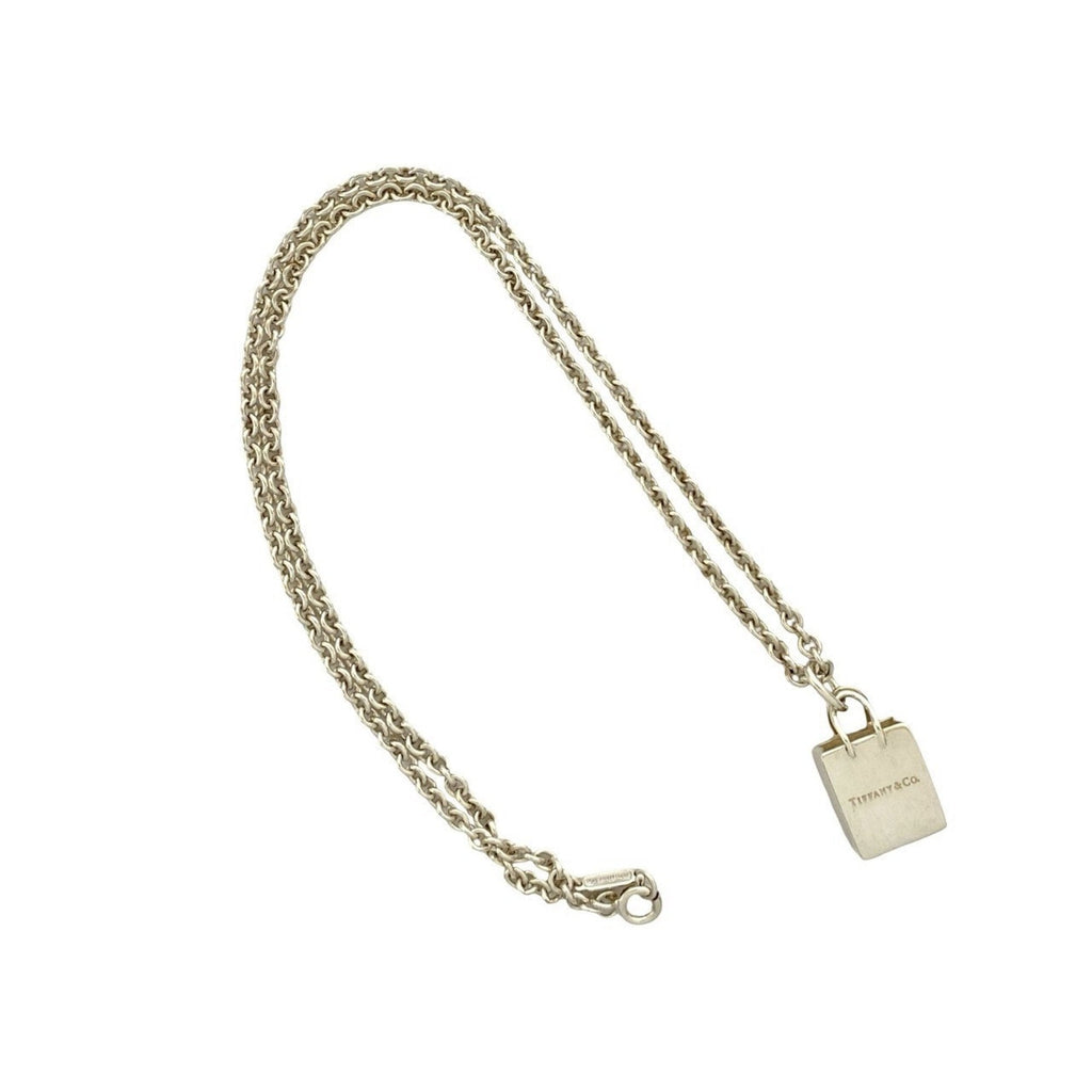 Shopping Bag Pendant Necklace Sterling Silver