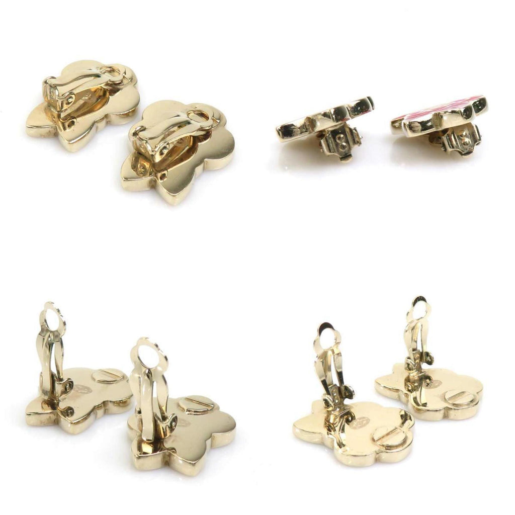 CC Logo Clip-On Earrings Gold-Tone Metal
