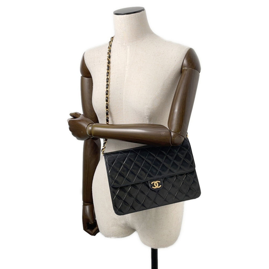 Vintage Clutch with Chain Quilted Leather Medium