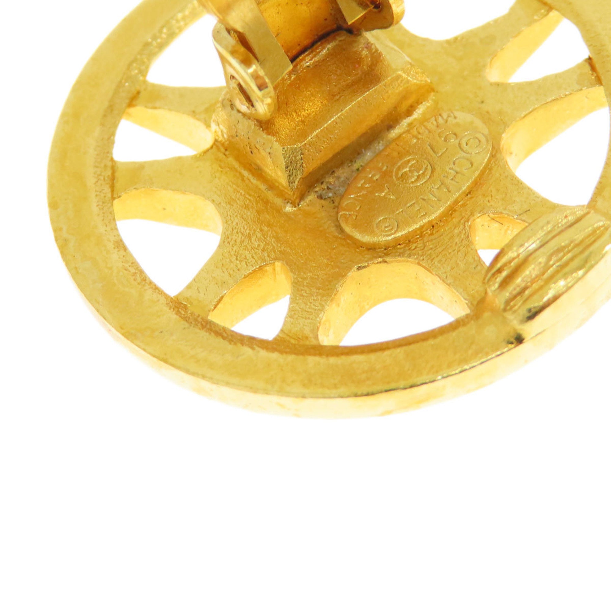CC Logo Clip-On Earrings Gold-Tone Metal Gold-Tone Metal