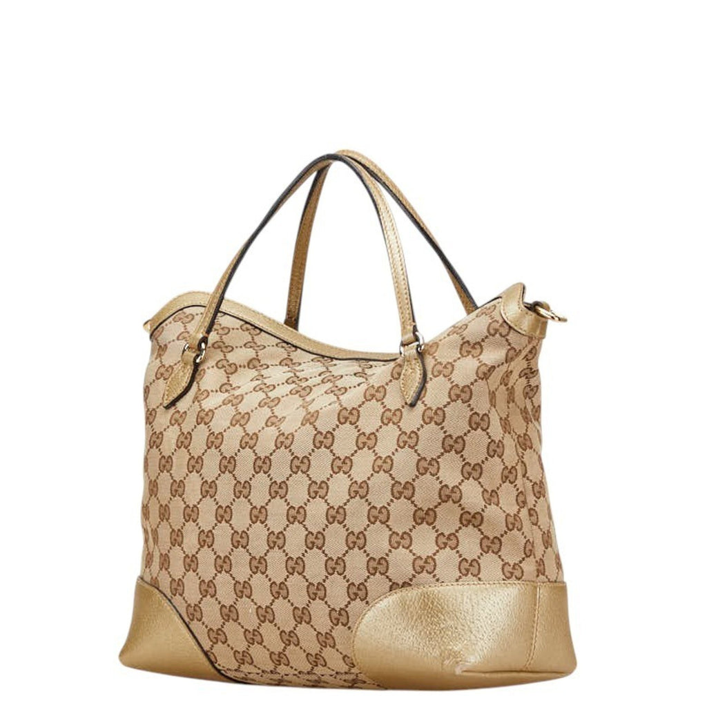 Bree Convertible Top Handle Bag GG Canvas with Leather Medium