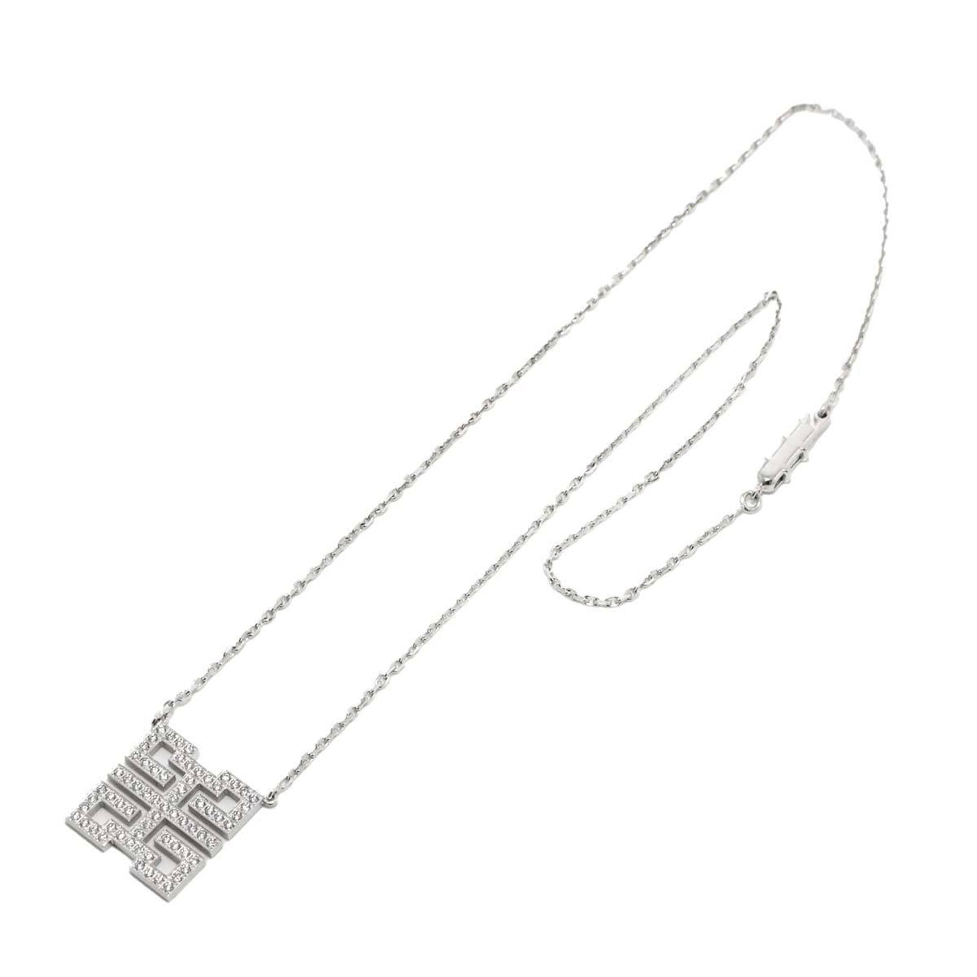 Dragon Pendant Necklace 18K White Gold Mini and Diamond