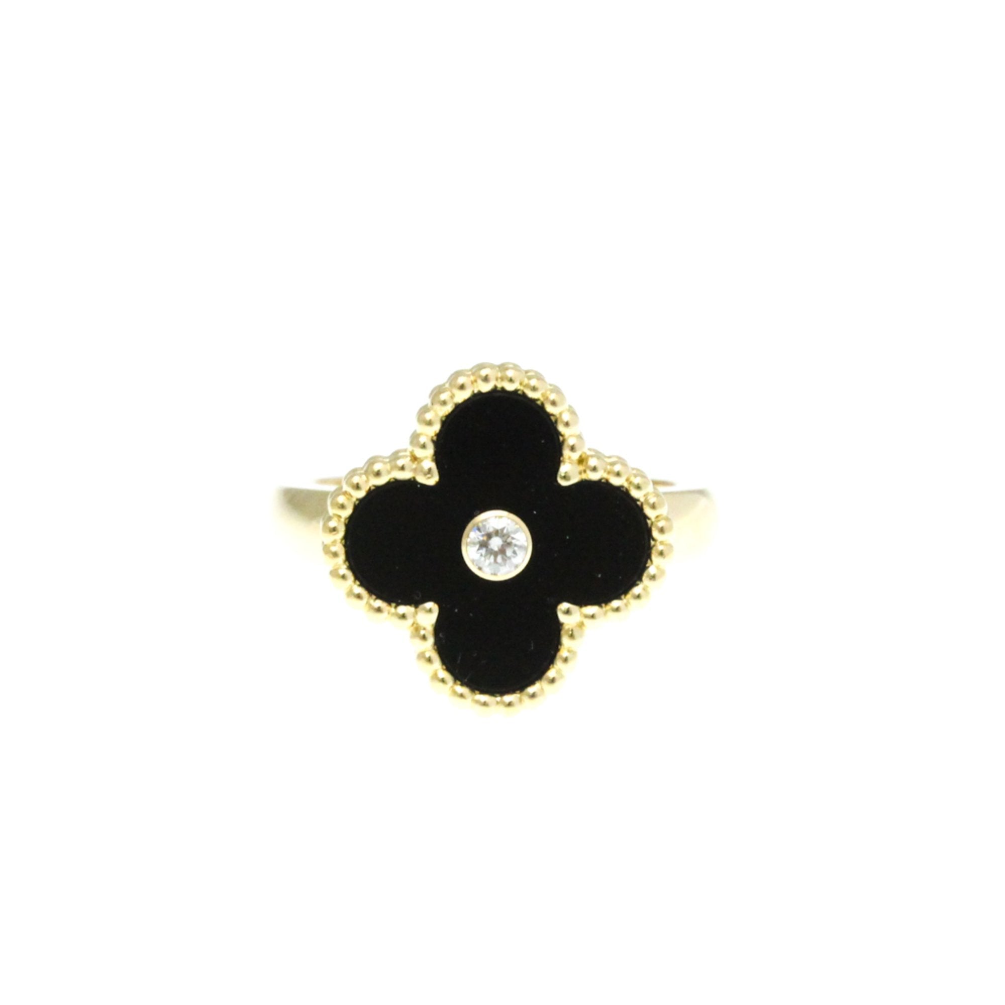 Vintage Alhambra Ring 18K Yellow Gold and Onyx
