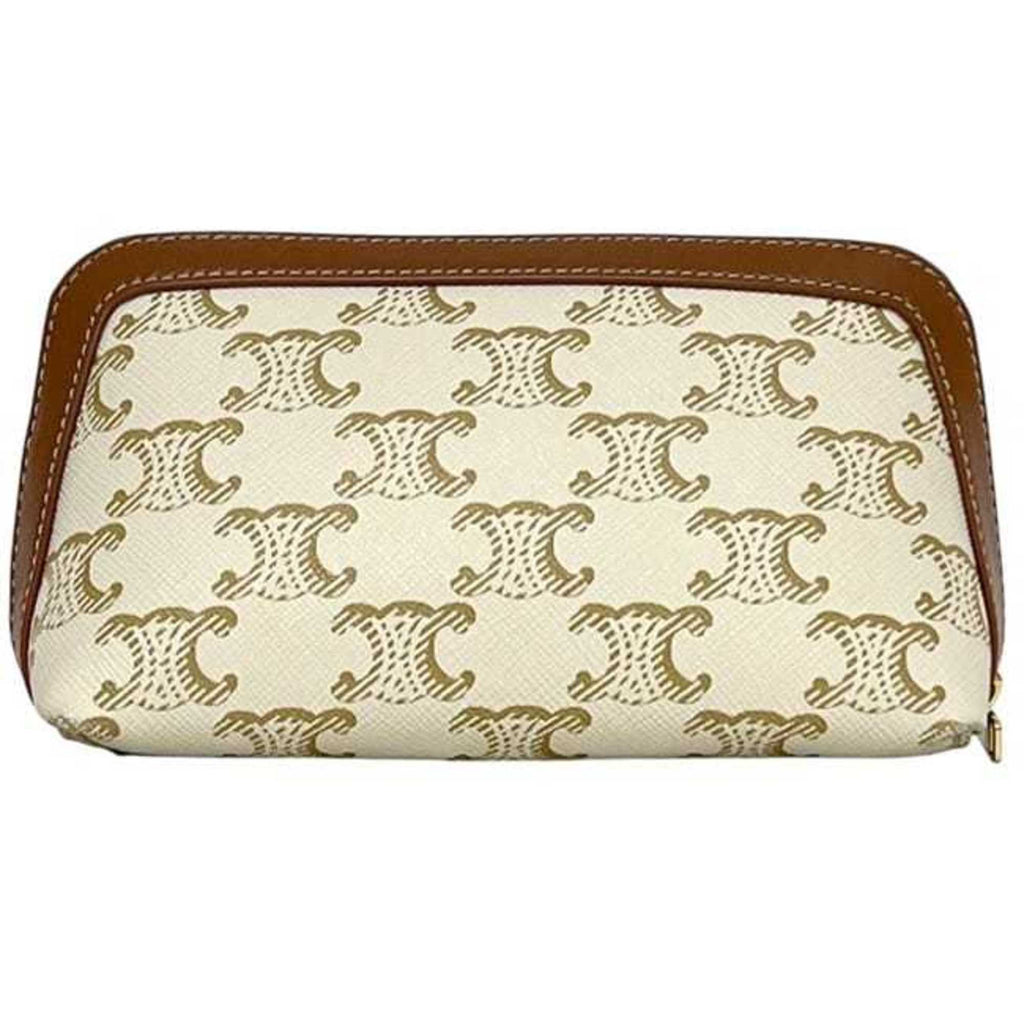 Zip Around Chain Clutch Triomphe Coated Canvas