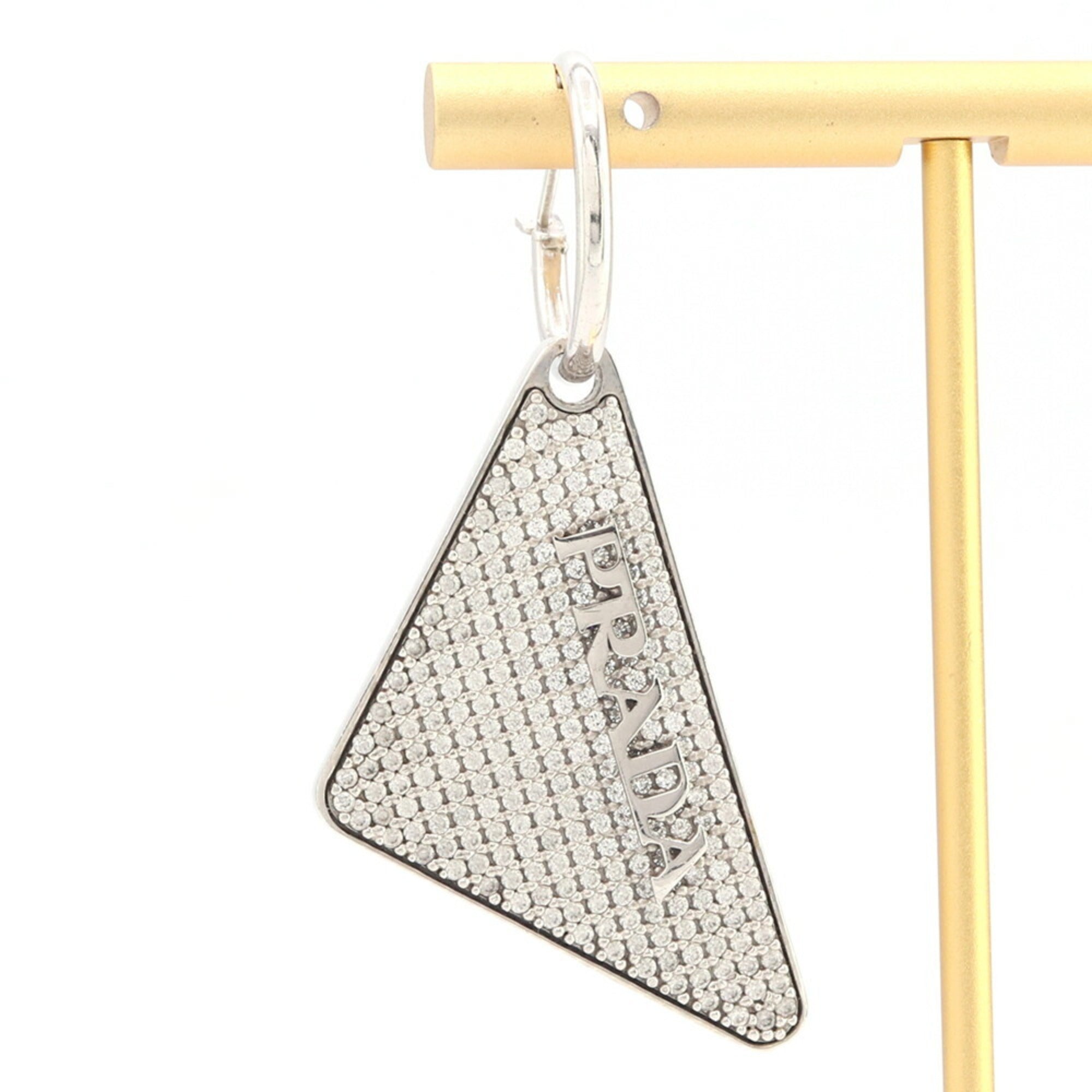 Single Earring Crystal Sterling Silver