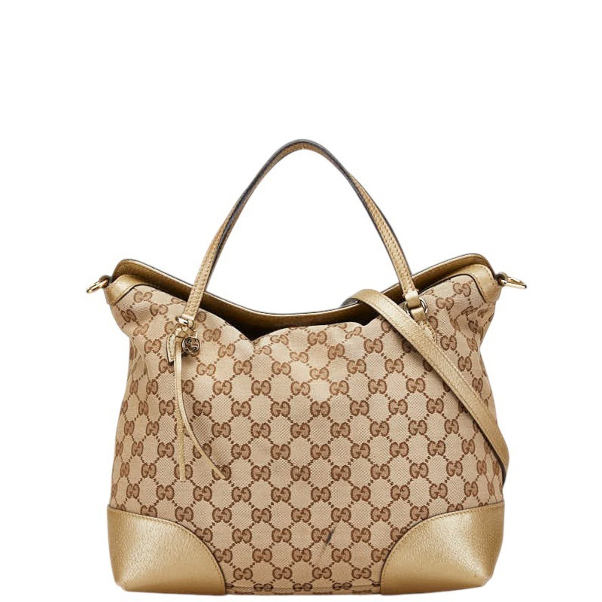 Bree Convertible Top Handle Bag GG Canvas with Leather Medium