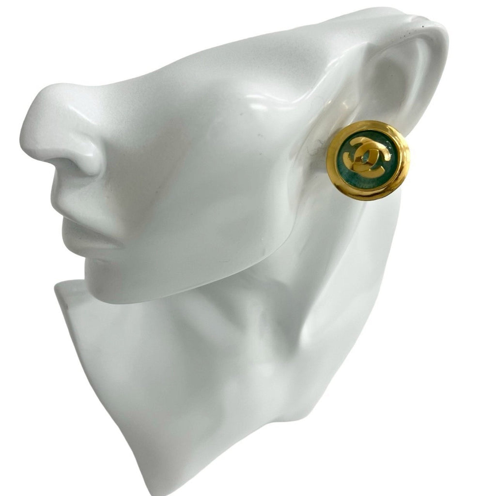 CC Logo Clip-On Earrings Metal Gold-Tone Metal