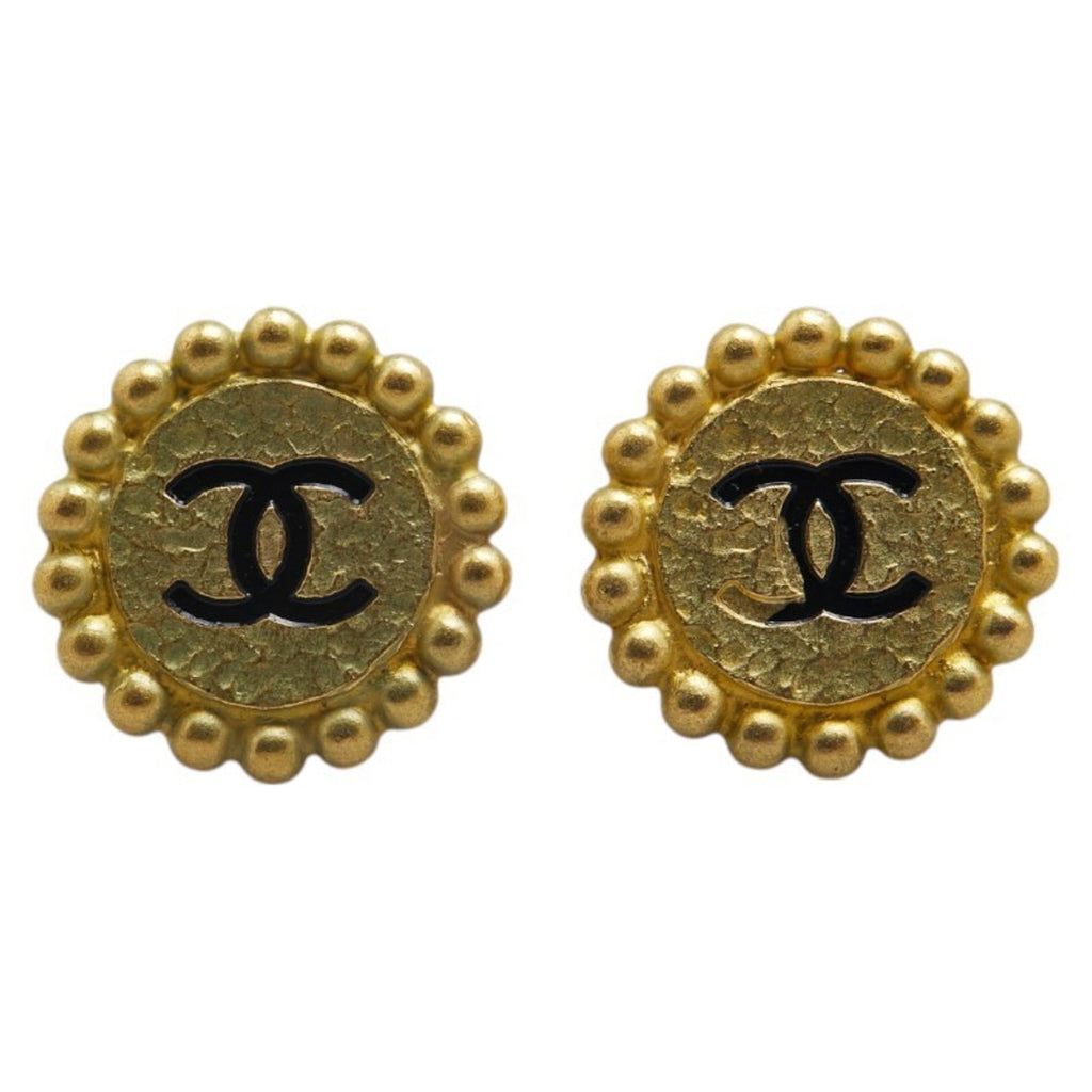 CC Logo Clip-On Earrings Metal Gold-Tone Metal