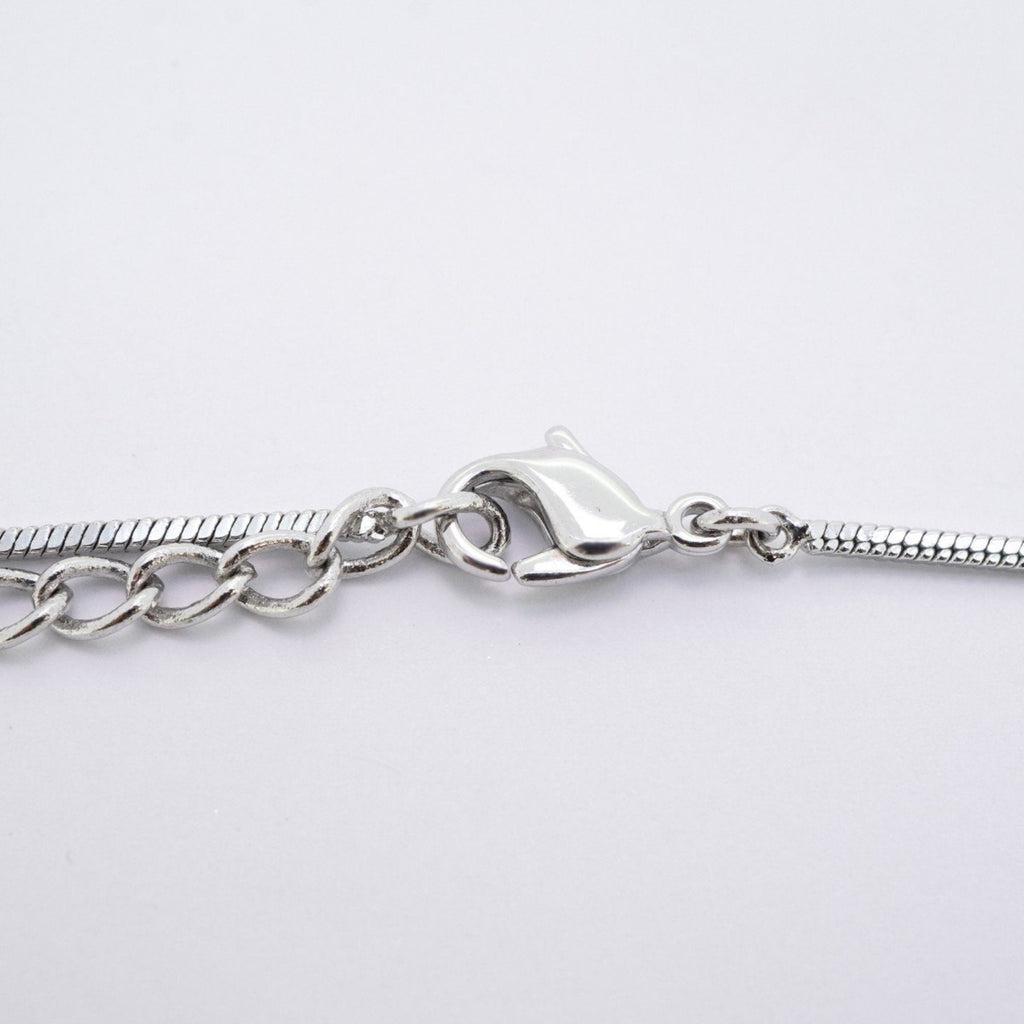 Pendant Necklace Metal Black White and Silver