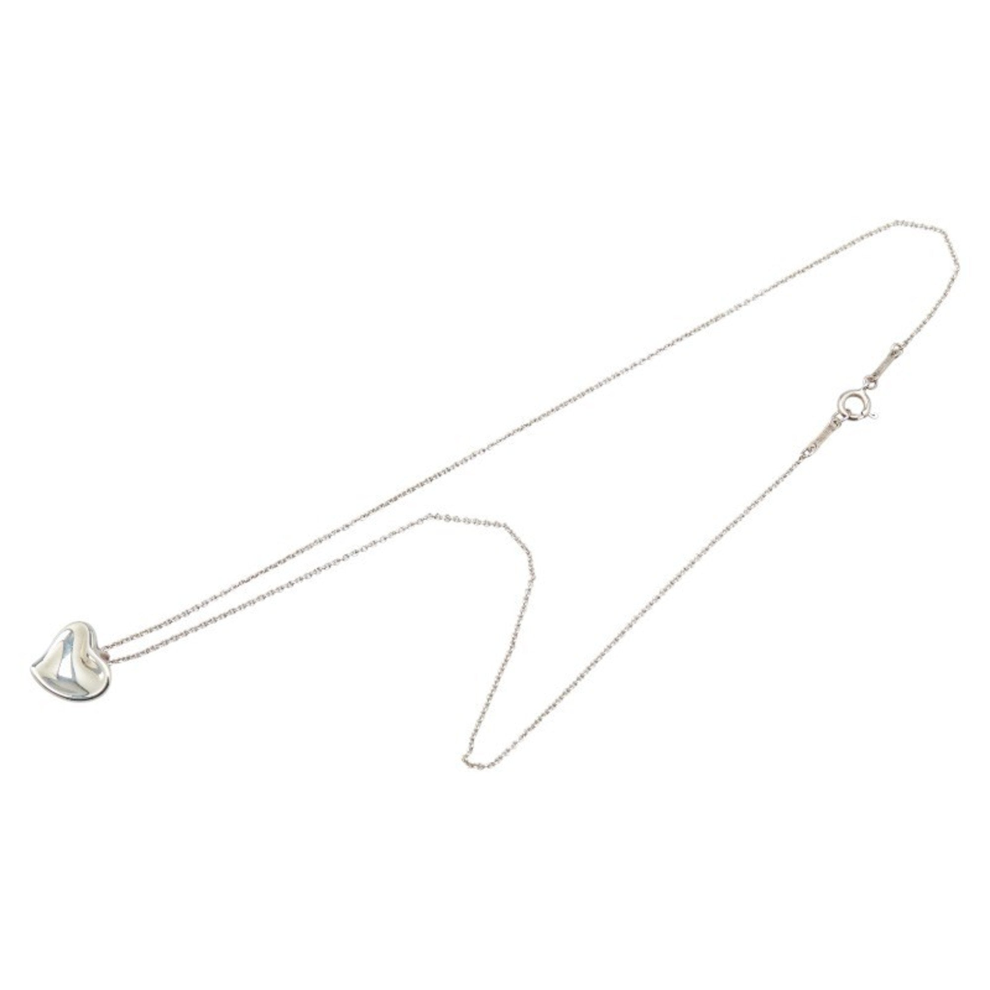 Full Heart Pendant Necklace Sterling Silver