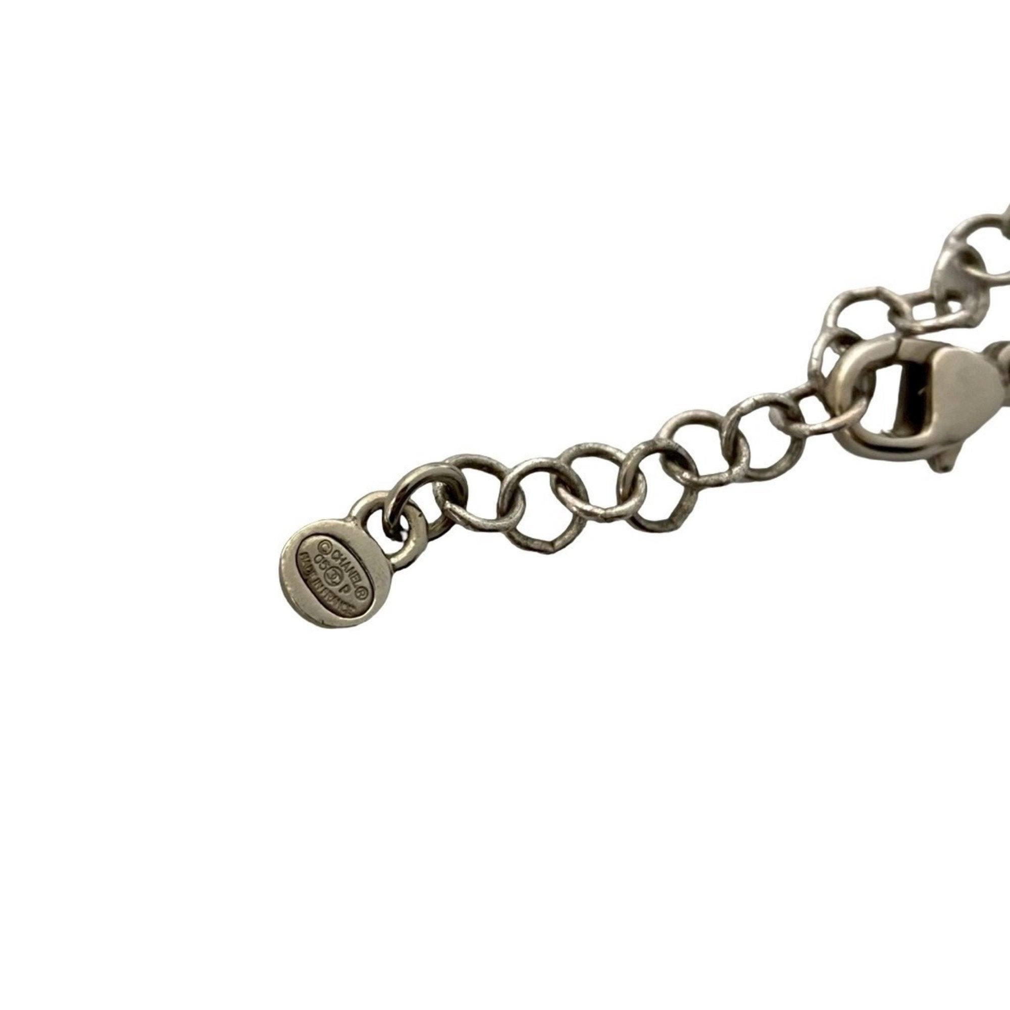 CC Logo Chain Pendant Necklace Silver-Tone Metal